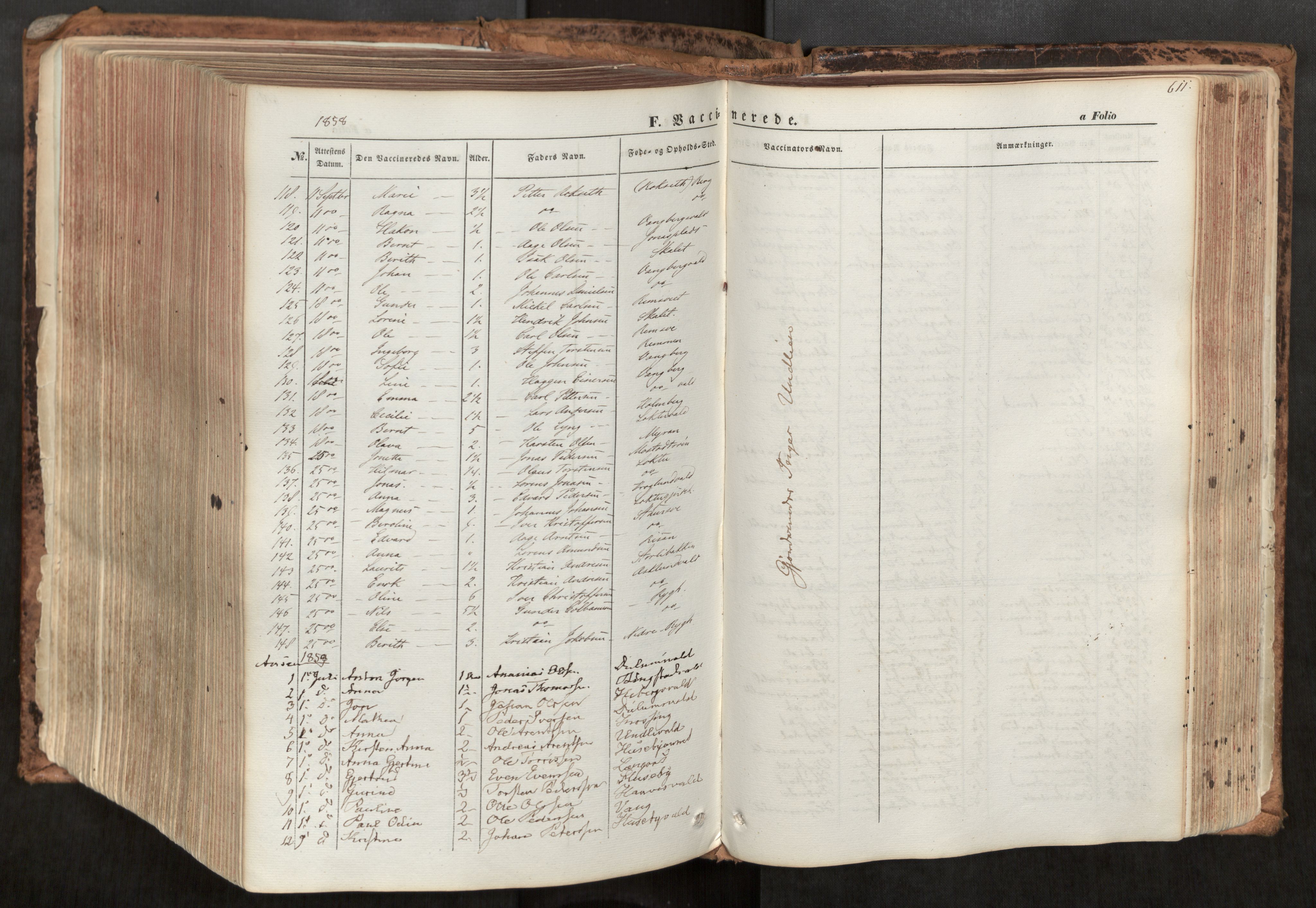 Ministerialprotokoller, klokkerbøker og fødselsregistre - Nord-Trøndelag, SAT/A-1458/713/L0116: Parish register (official) no. 713A07, 1850-1877, p. 611