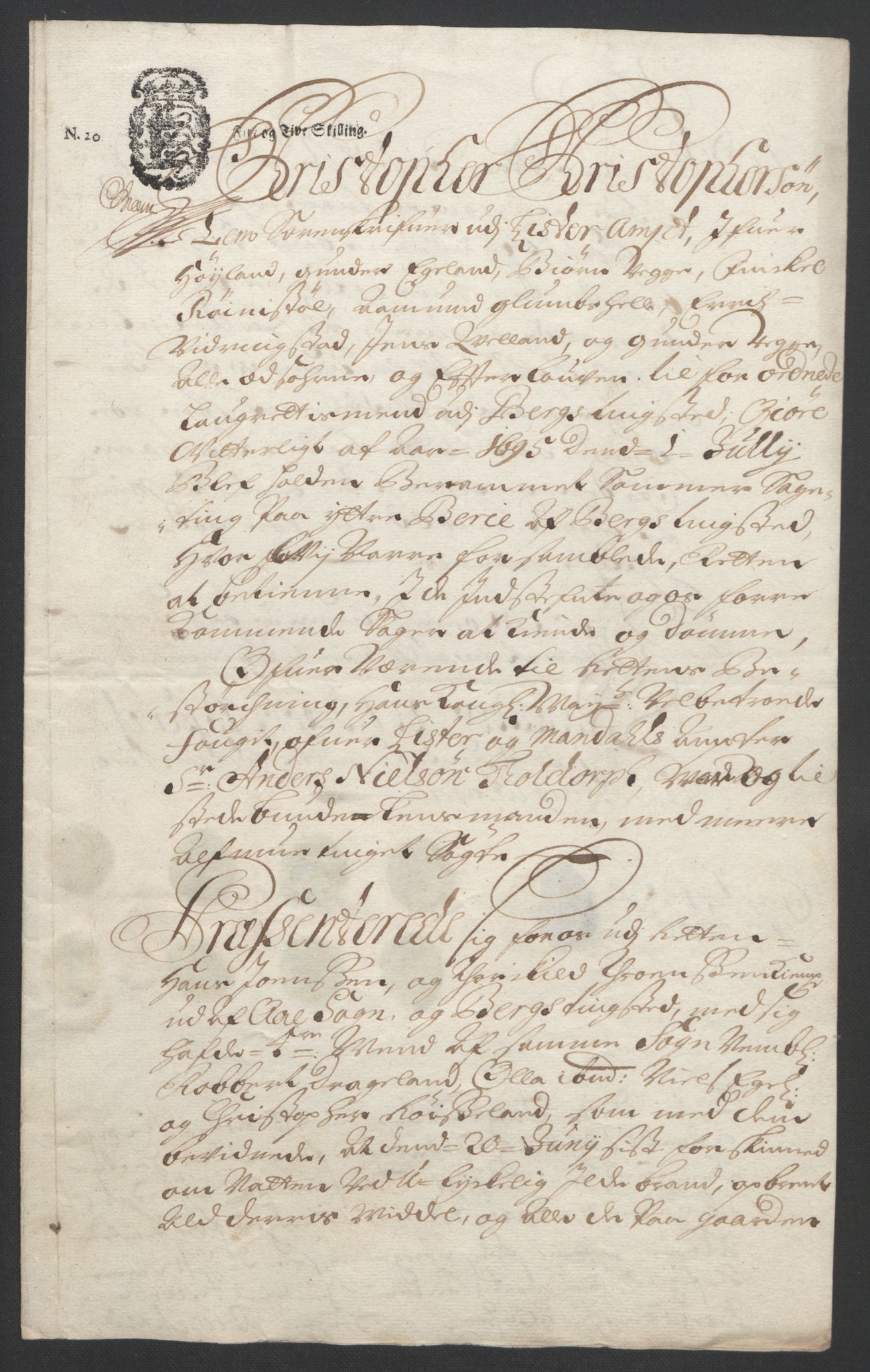 Rentekammeret inntil 1814, Reviderte regnskaper, Fogderegnskap, RA/EA-4092/R43/L2545: Fogderegnskap Lista og Mandal, 1694-1695, p. 301