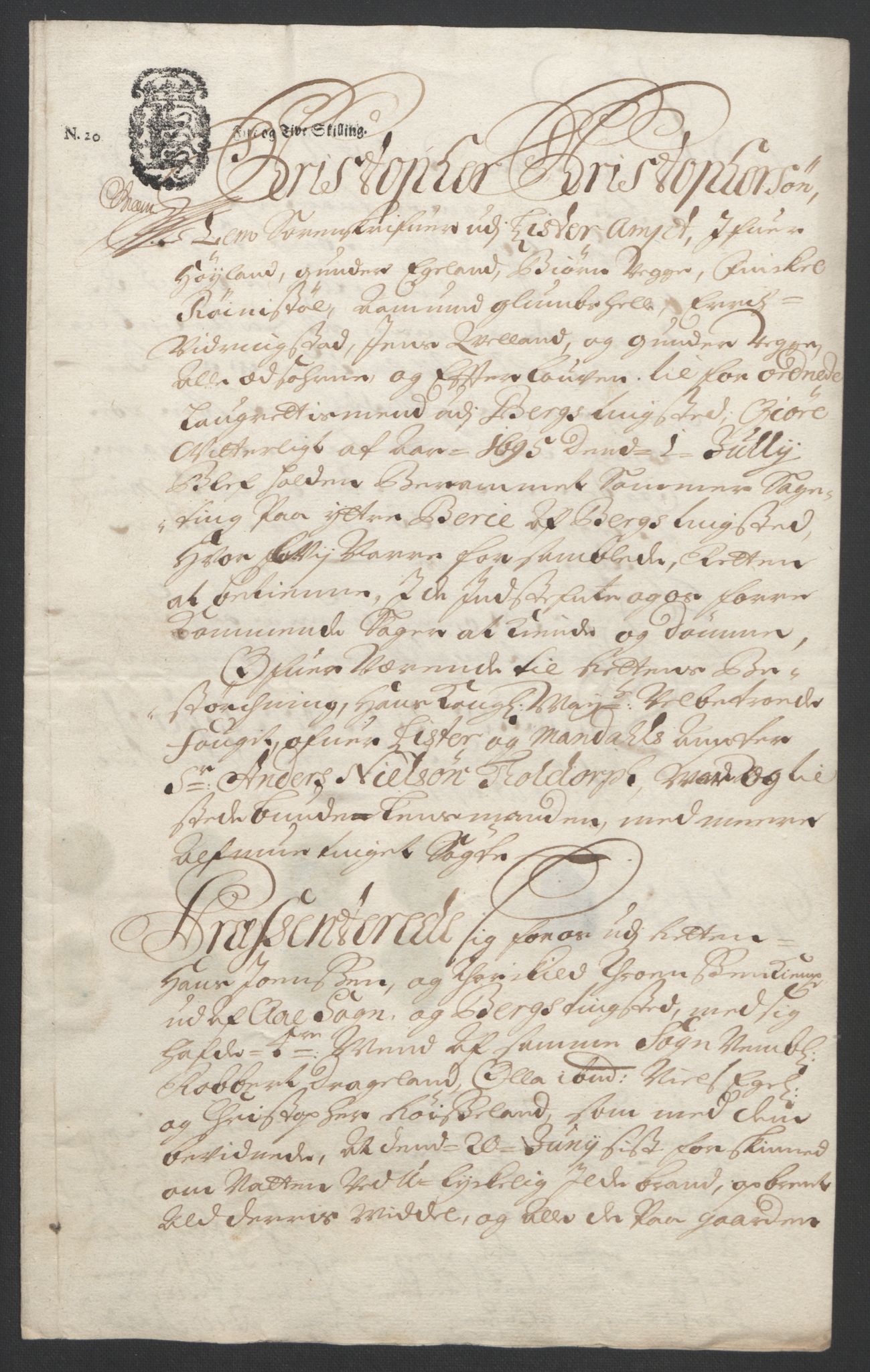 Rentekammeret inntil 1814, Reviderte regnskaper, Fogderegnskap, AV/RA-EA-4092/R43/L2545: Fogderegnskap Lista og Mandal, 1694-1695, p. 301
