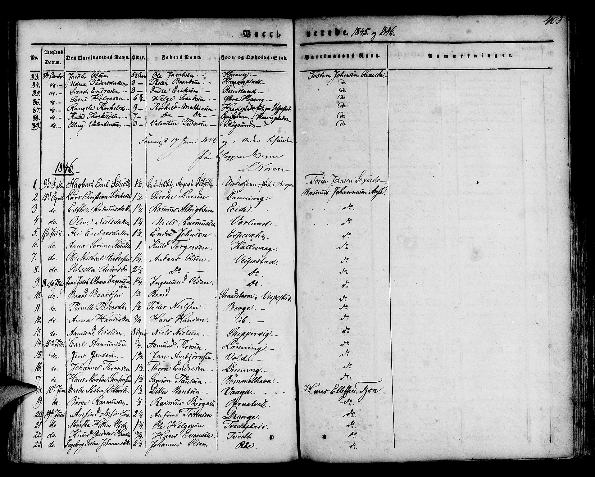 Finnås sokneprestembete, AV/SAB-A-99925/H/Ha/Haa/Haaa/L0006: Parish register (official) no. A 6, 1836-1850, p. 403