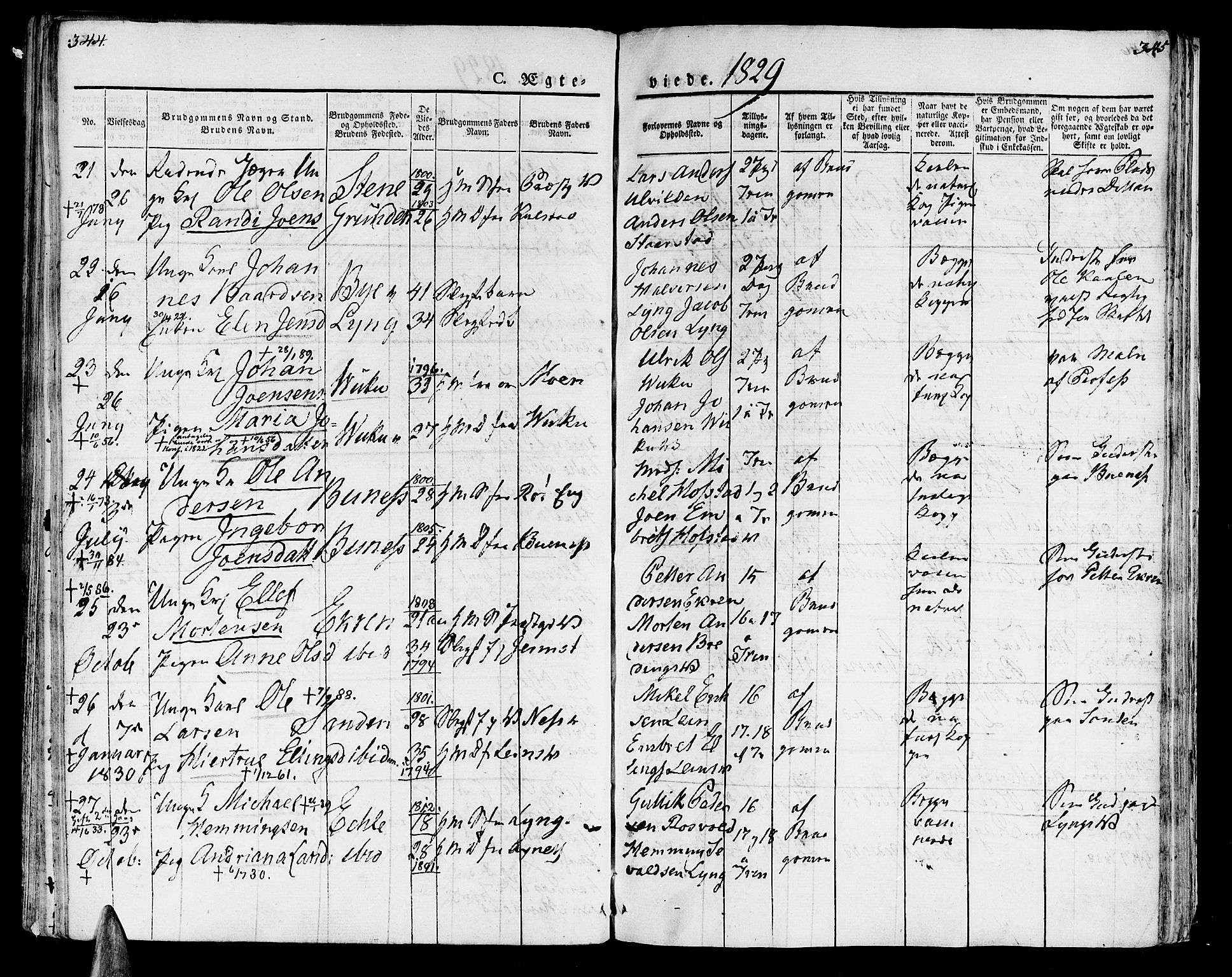 Ministerialprotokoller, klokkerbøker og fødselsregistre - Nord-Trøndelag, AV/SAT-A-1458/723/L0237: Parish register (official) no. 723A06, 1822-1830, p. 344-345