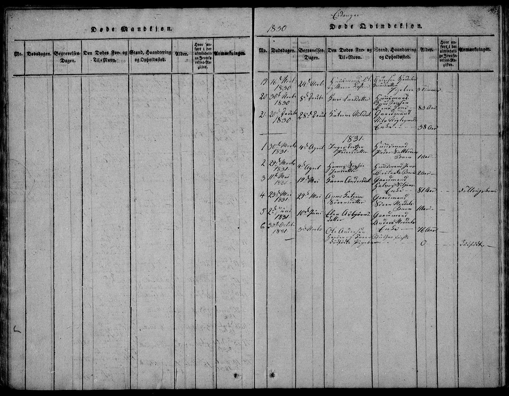Eidanger kirkebøker, SAKO/A-261/F/Fa/L0007: Parish register (official) no. 7, 1814-1831, p. 115