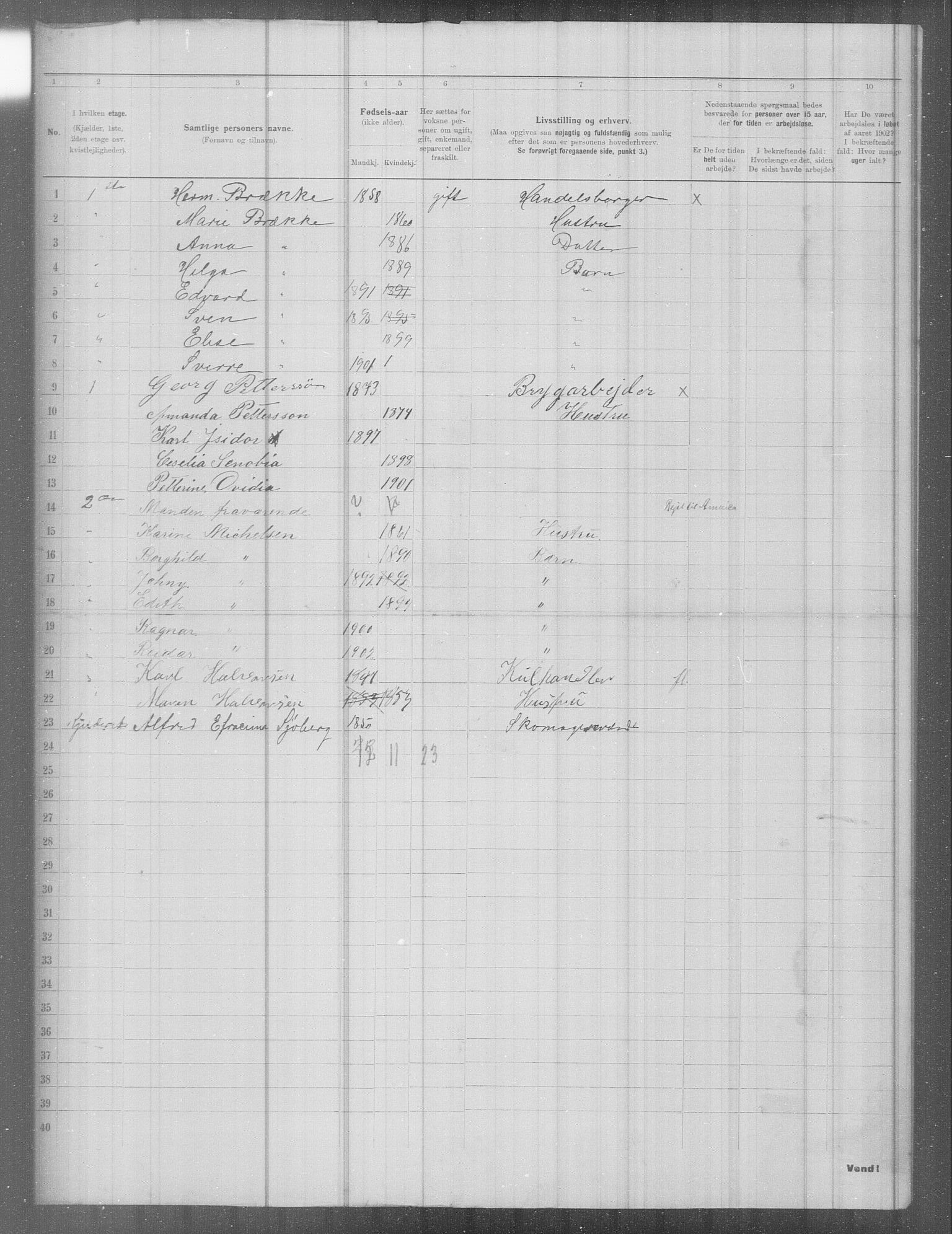 OBA, Municipal Census 1902 for Kristiania, 1902, p. 6575