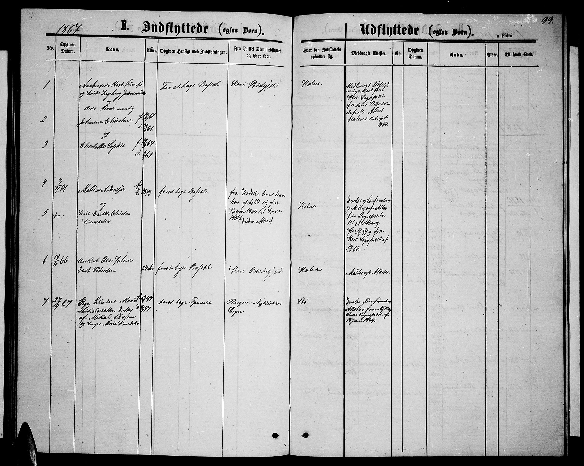 Ministerialprotokoller, klokkerbøker og fødselsregistre - Nordland, AV/SAT-A-1459/894/L1358: Parish register (copy) no. 894C01, 1864-1877, p. 99