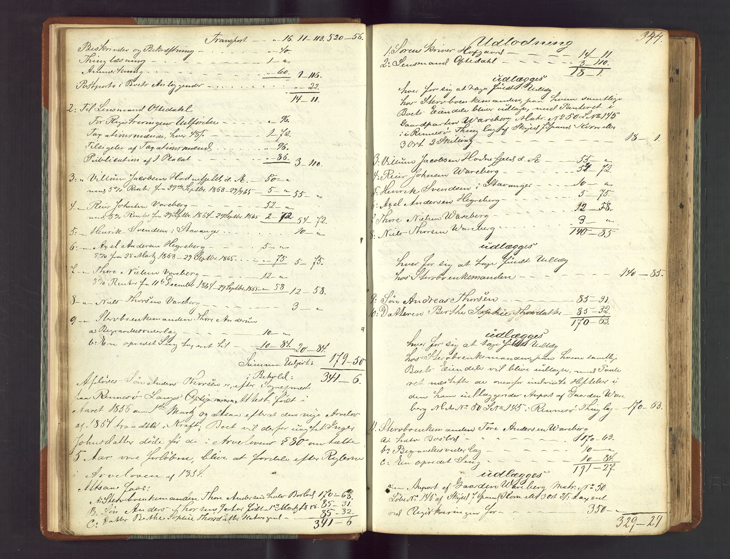 Ryfylke tingrett, AV/SAST-A-100055/001/IV/IVF/L0012b: Skifteforhandlingsprotokoll D1 Høle og Rennesøy, 1847-1880, p. 344
