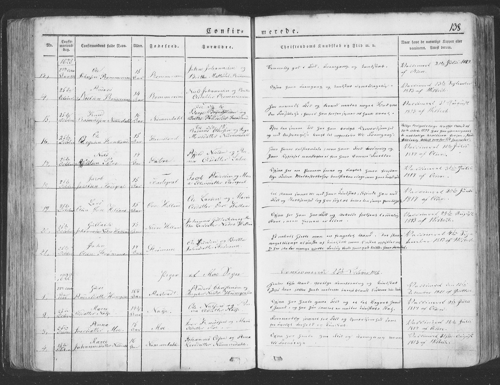 Hosanger sokneprestembete, AV/SAB-A-75801/H/Haa: Parish register (official) no. A 6, 1824-1835, p. 138