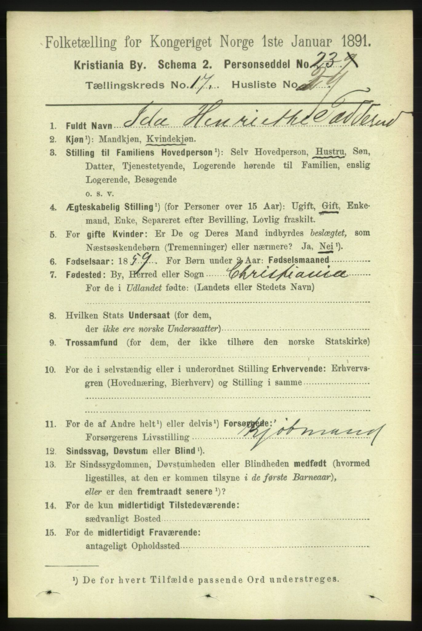 RA, 1891 census for 0301 Kristiania, 1891, p. 8840
