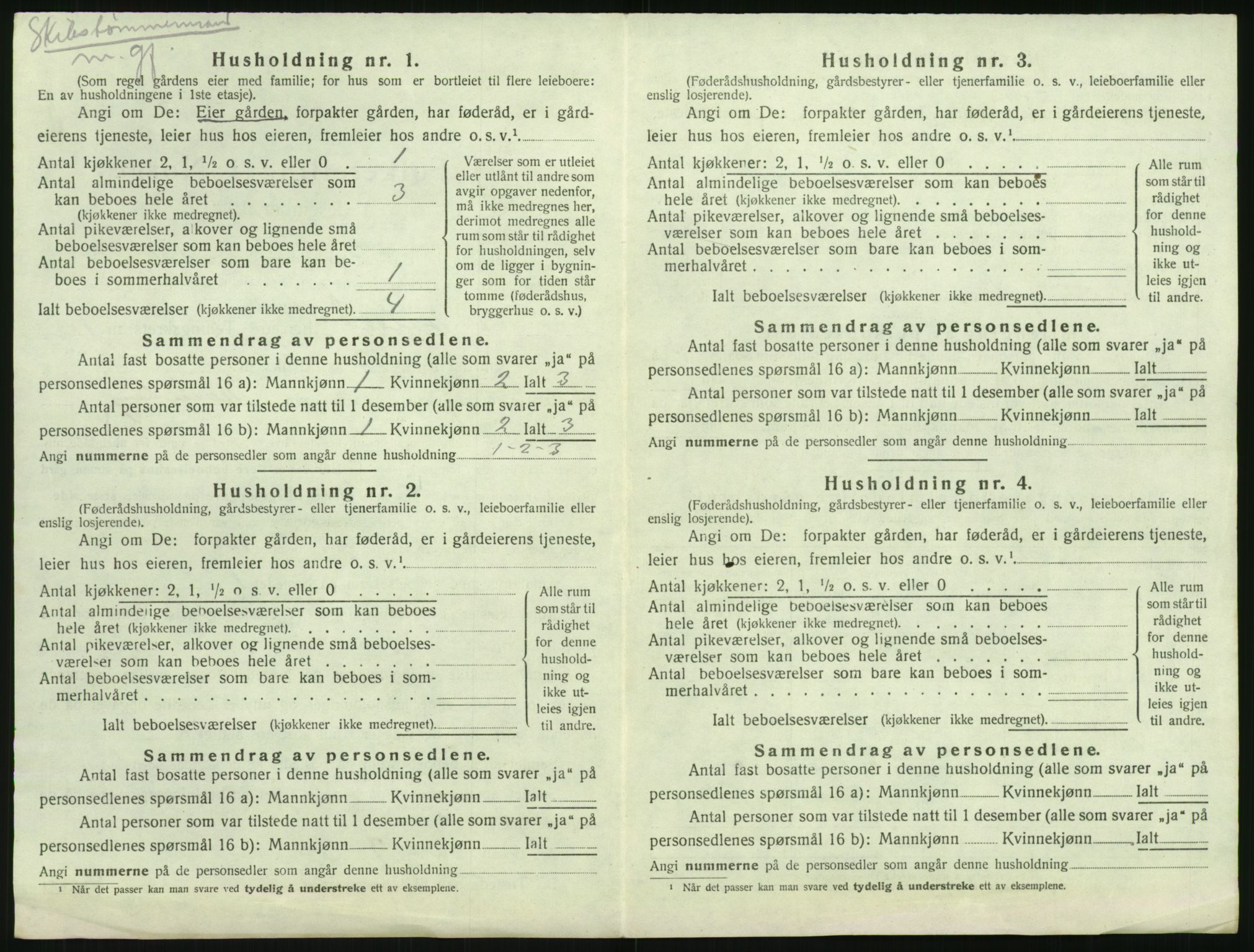 SAK, 1920 census for Vestre Moland, 1920, p. 304