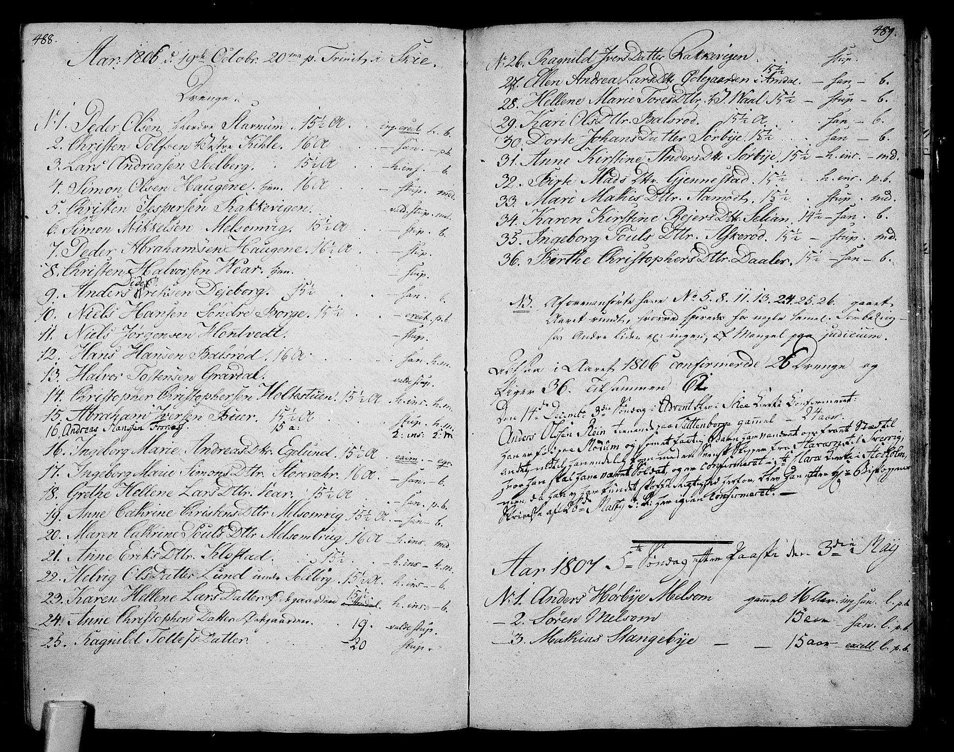 Stokke kirkebøker, SAKO/A-320/F/Fa/L0004: Parish register (official) no. I 4, 1804-1815, p. 488-489
