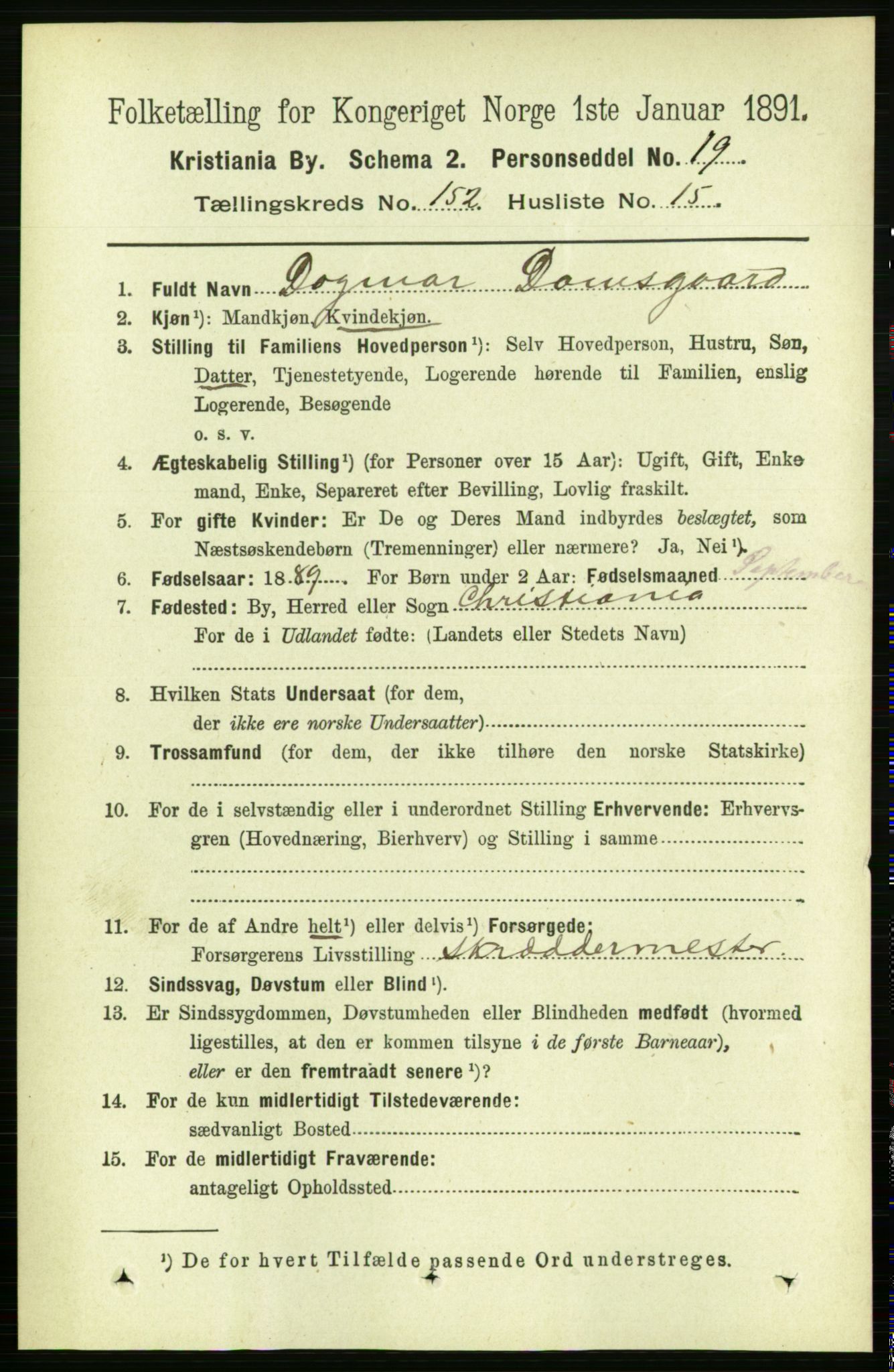 RA, 1891 census for 0301 Kristiania, 1891, p. 85675