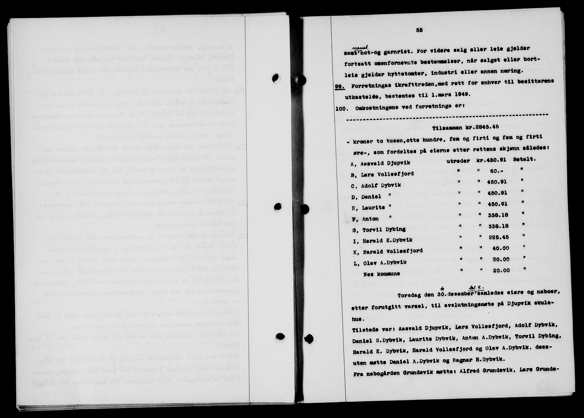 Flekkefjord sorenskriveri, SAK/1221-0001/G/Gb/Gba/L0064: Mortgage book no. A-12, 1948-1949, Diary no: : 249/1949