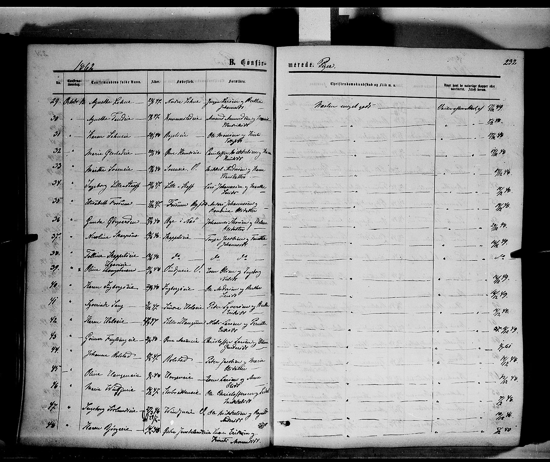 Ringsaker prestekontor, AV/SAH-PREST-014/K/Ka/L0010: Parish register (official) no. 10, 1861-1869, p. 232