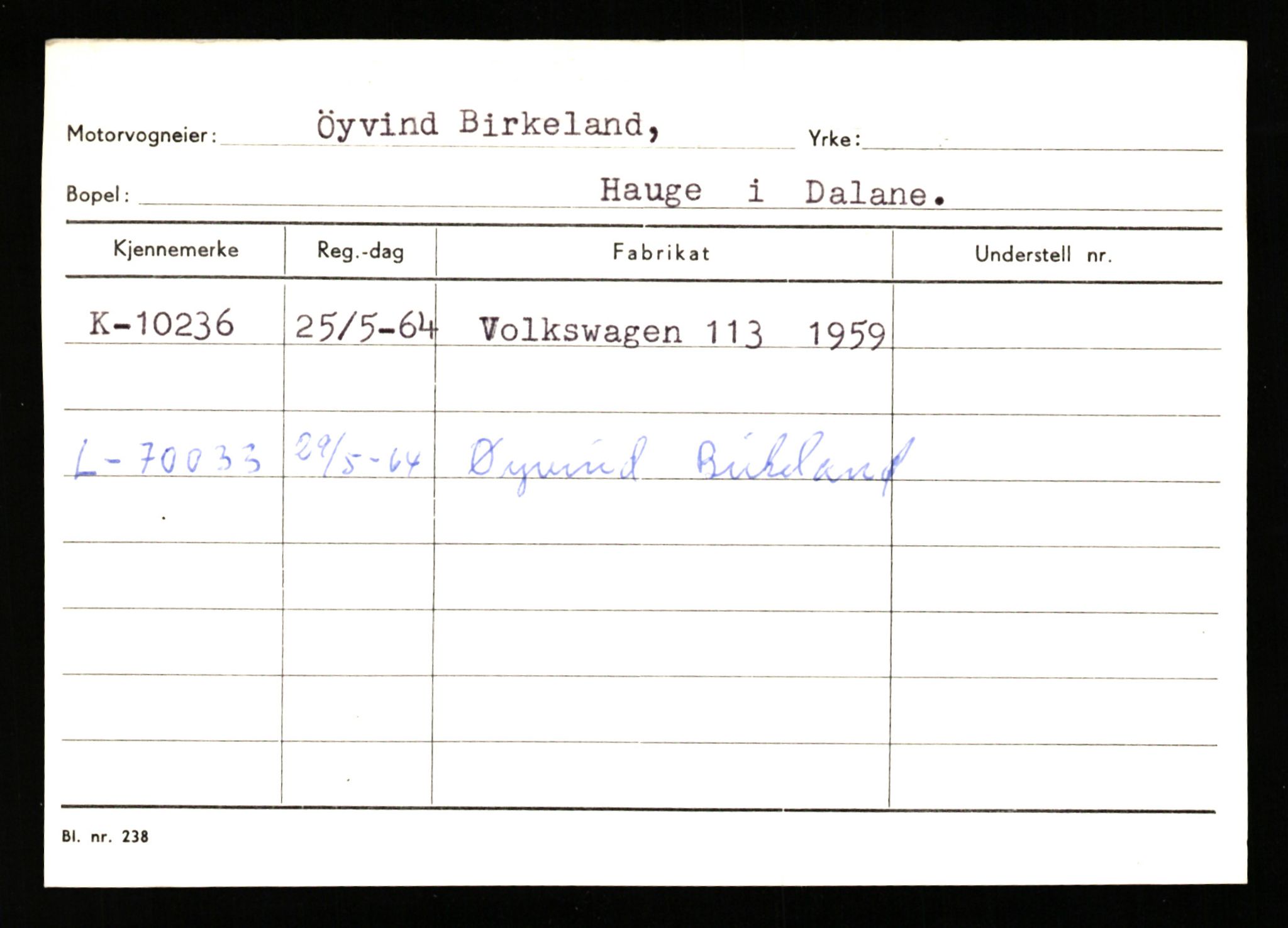 Stavanger trafikkstasjon, SAST/A-101942/0/G/L0002: Registreringsnummer: 5791 - 10405, 1930-1971, p. 3046