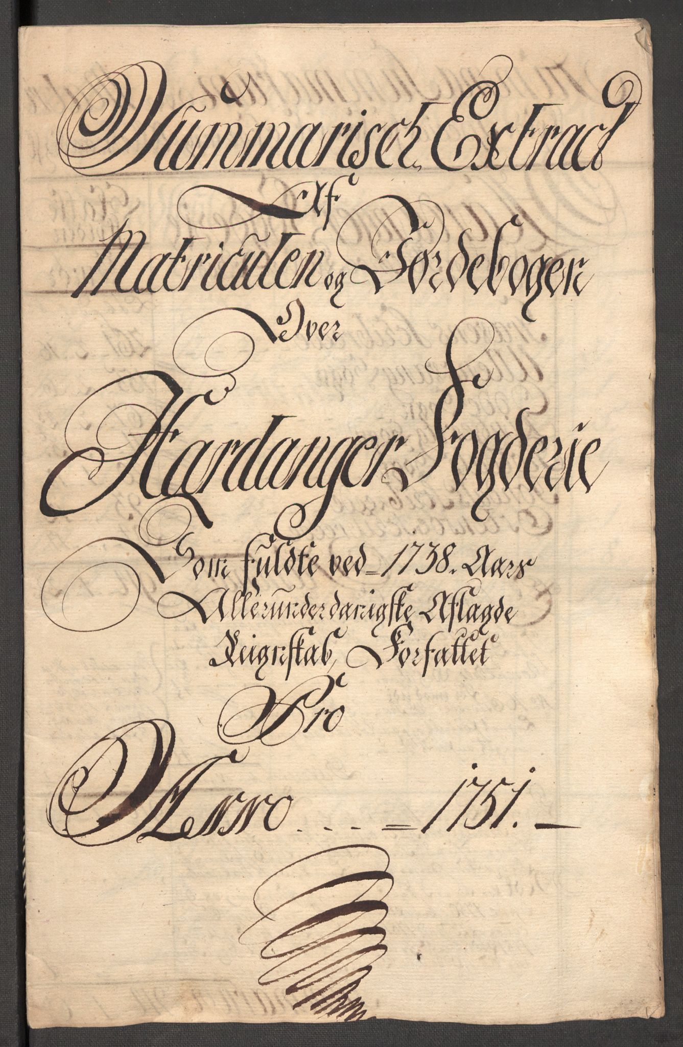 Rentekammeret inntil 1814, Reviderte regnskaper, Fogderegnskap, RA/EA-4092/R48/L3056: Fogderegnskap Sunnhordland og Hardanger, 1751, p. 244