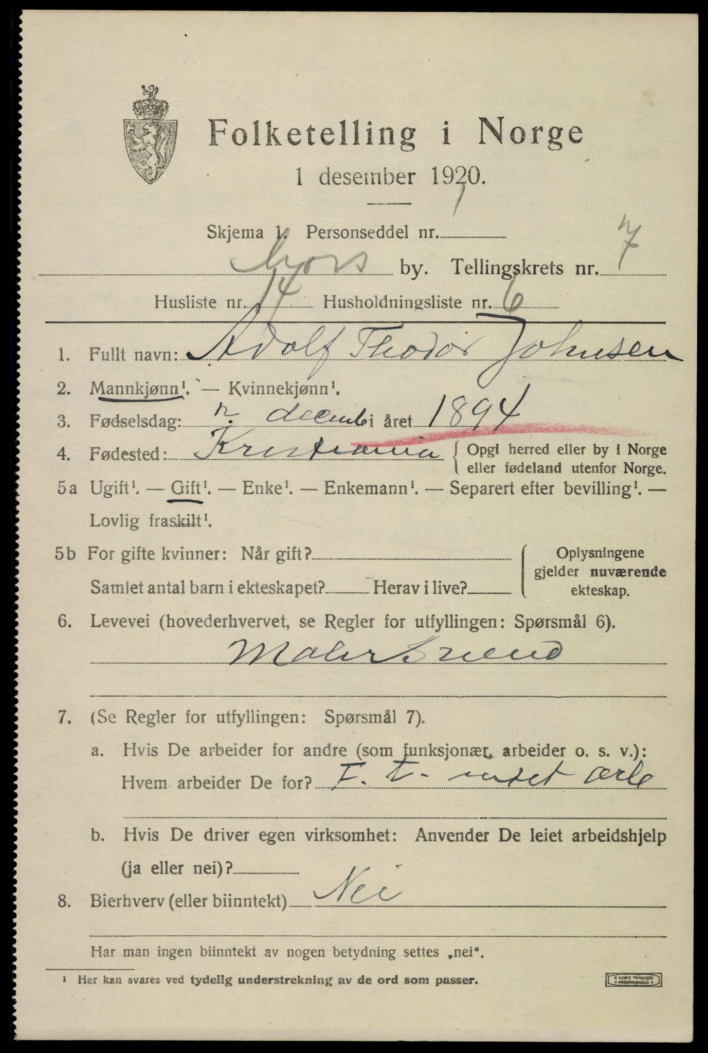 SAO, 1920 census for Moss, 1920, p. 19819