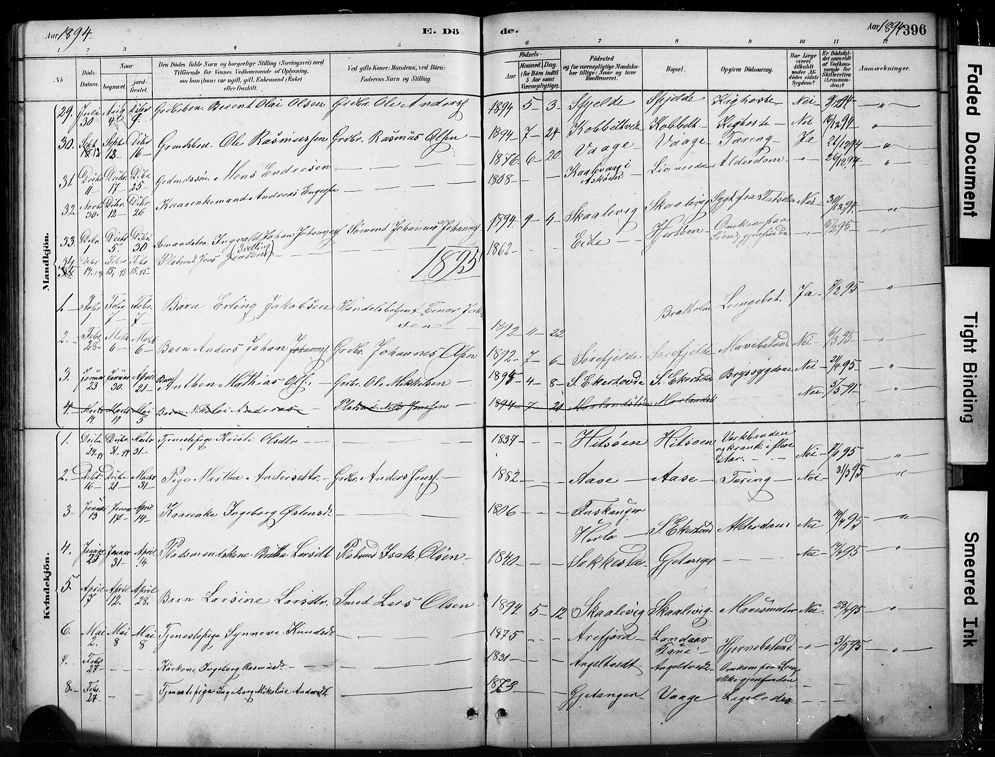 Fjell sokneprestembete, SAB/A-75301/H/Hab: Parish register (copy) no. A 4, 1880-1899, p. 396