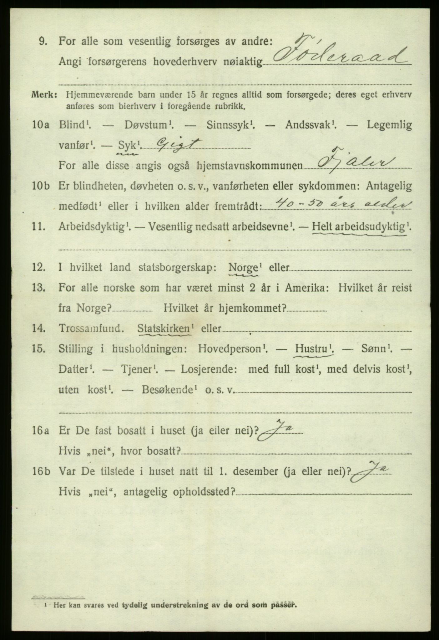 SAB, 1920 census for Fjaler, 1920, p. 3768