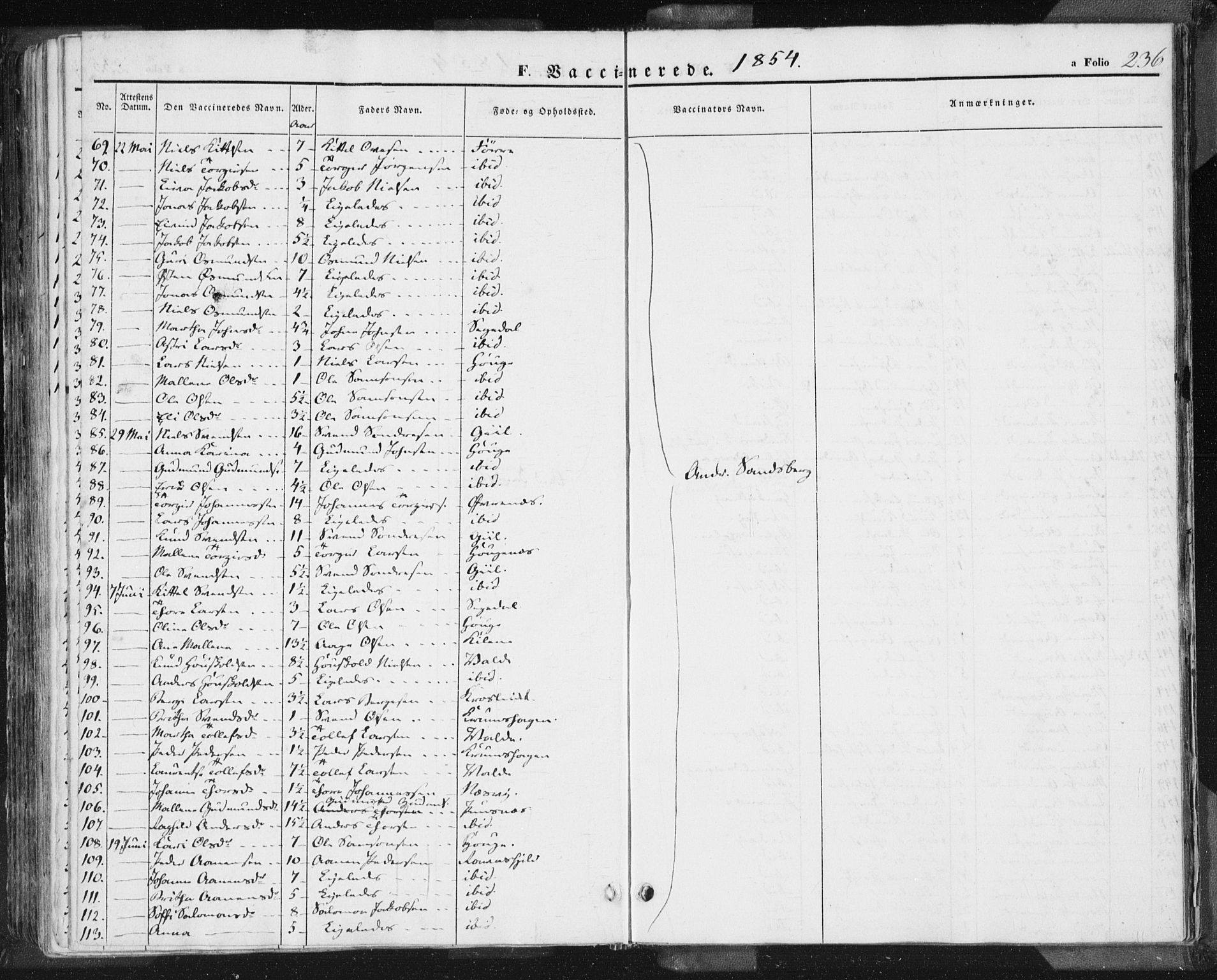 Hjelmeland sokneprestkontor, AV/SAST-A-101843/01/IV/L0009: Parish register (official) no. A 9, 1846-1860, p. 236