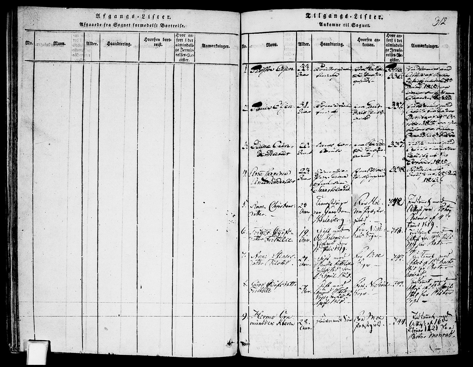 Fyresdal kirkebøker, SAKO/A-263/F/Fa/L0003: Parish register (official) no. I 3, 1815-1840, p. 312