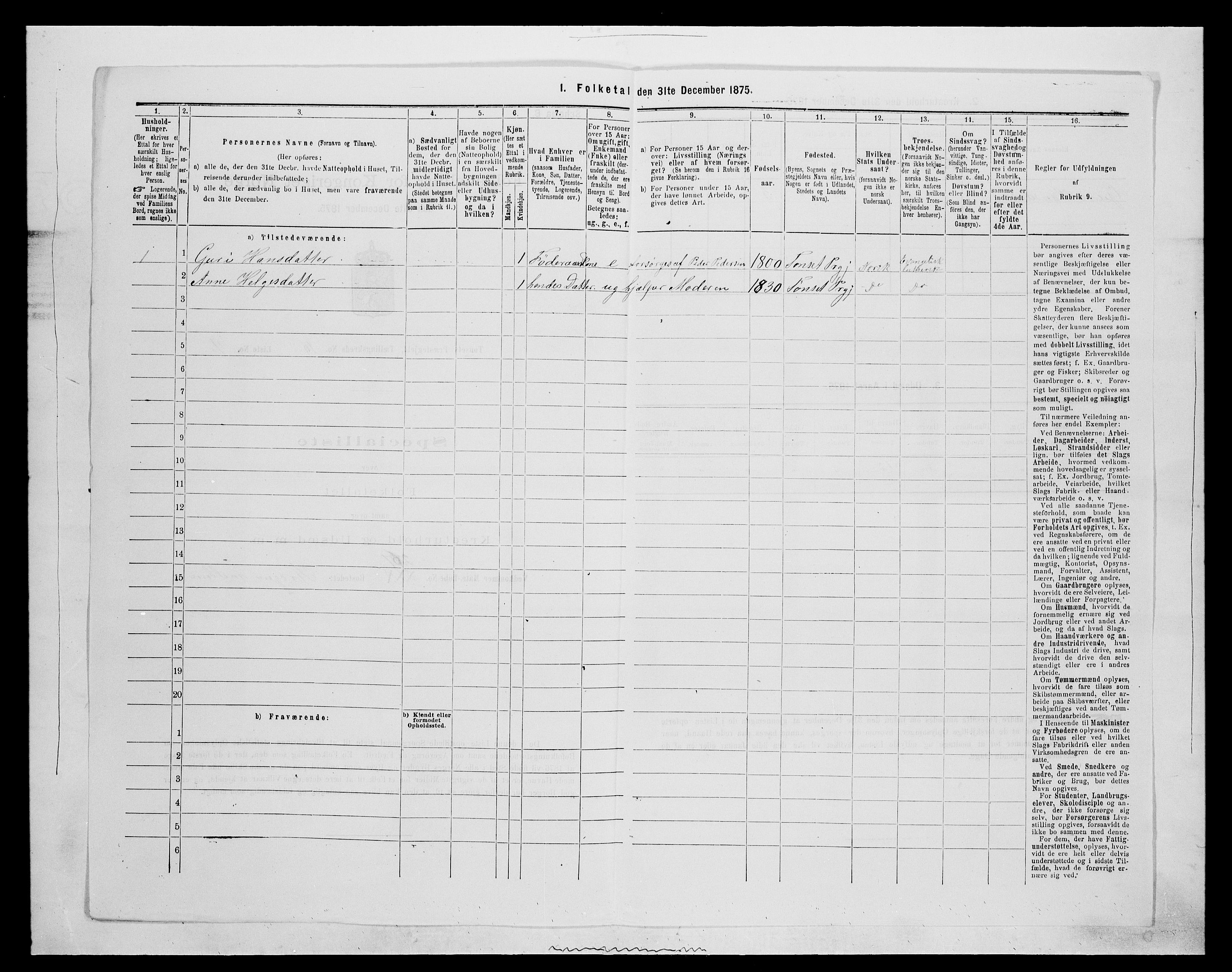 SAH, 1875 census for 0437P Tynset, 1875, p. 971