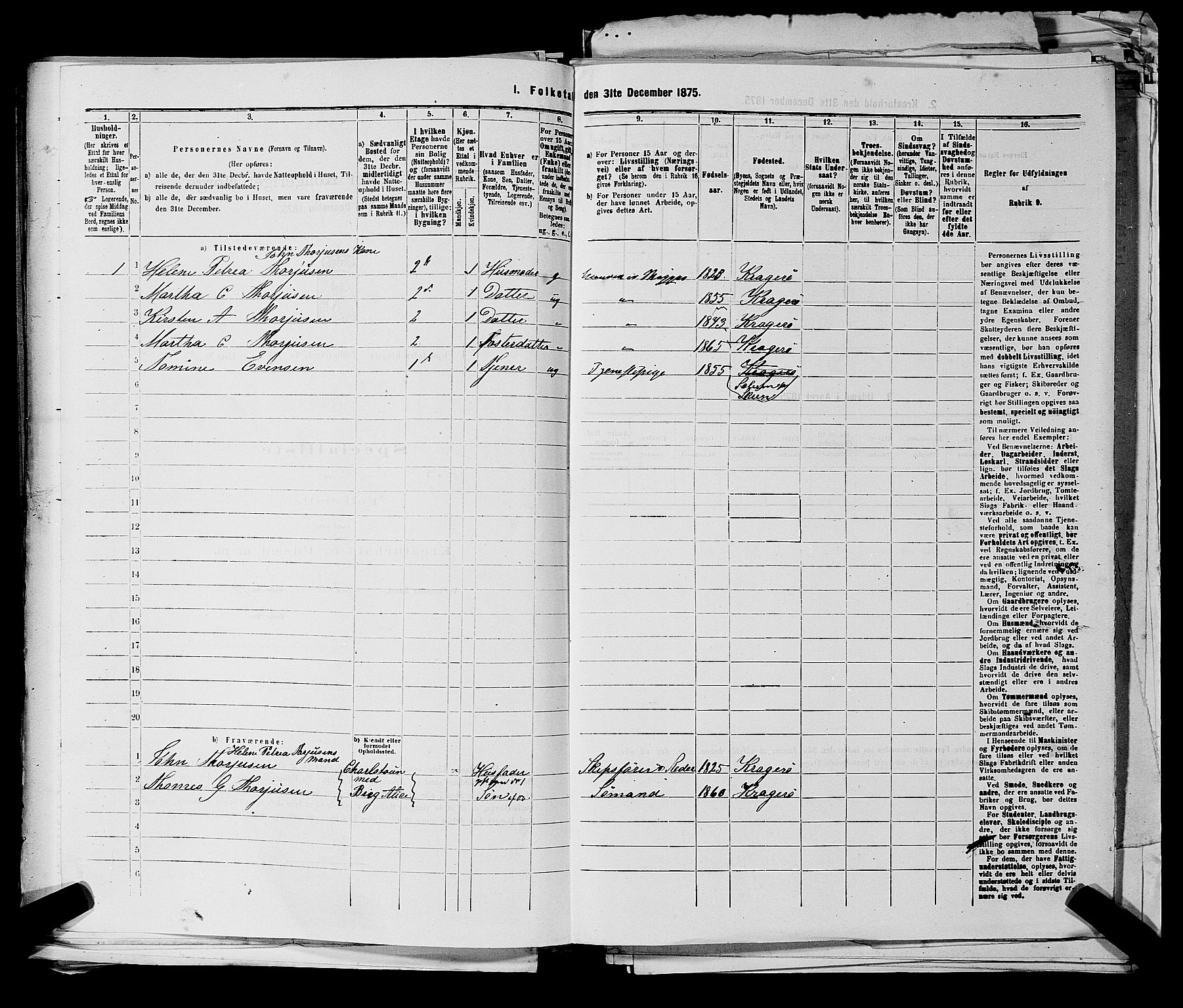 SAKO, 1875 census for 0801P Kragerø, 1875, p. 664