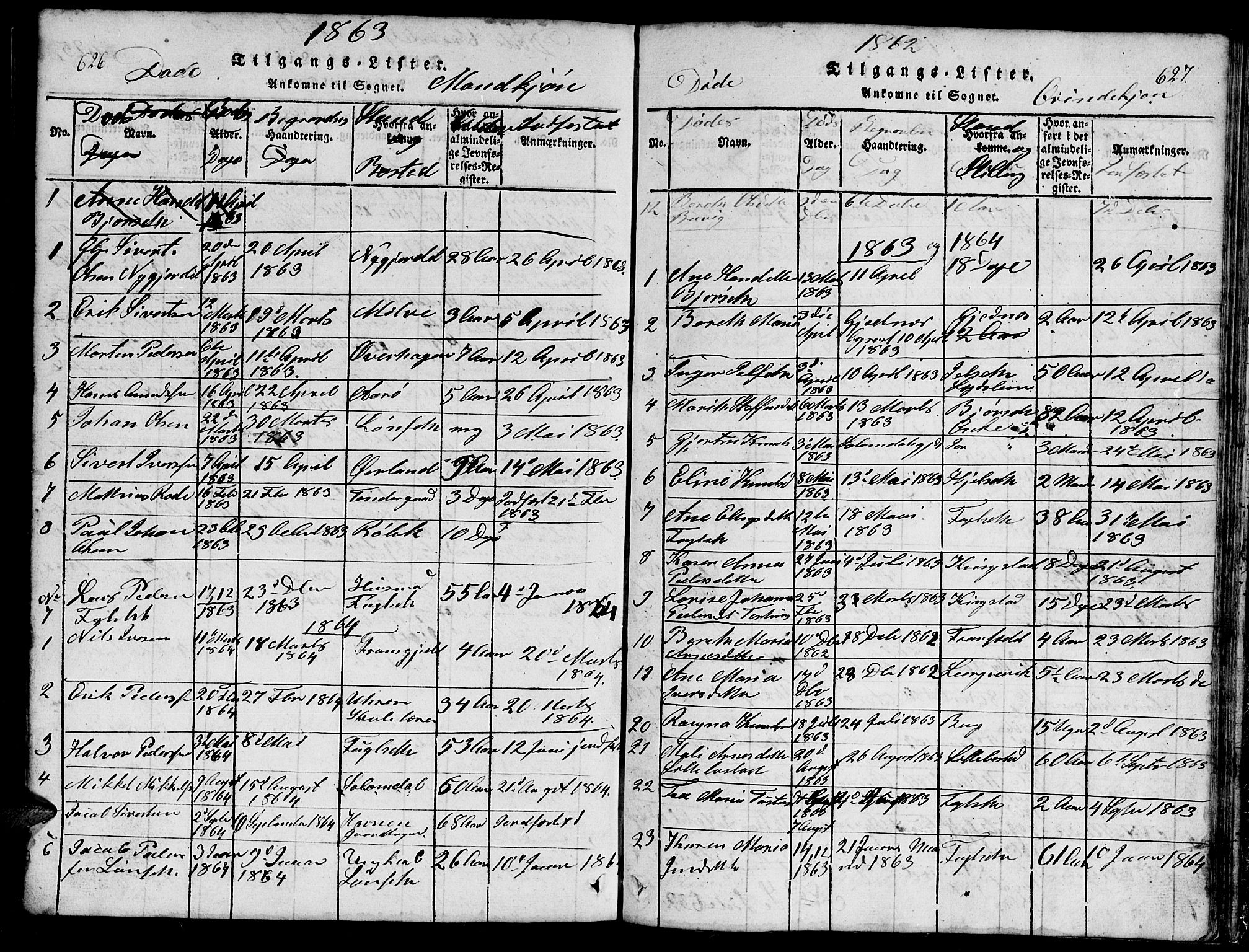 Ministerialprotokoller, klokkerbøker og fødselsregistre - Møre og Romsdal, AV/SAT-A-1454/555/L0665: Parish register (copy) no. 555C01, 1818-1868, p. 626-627