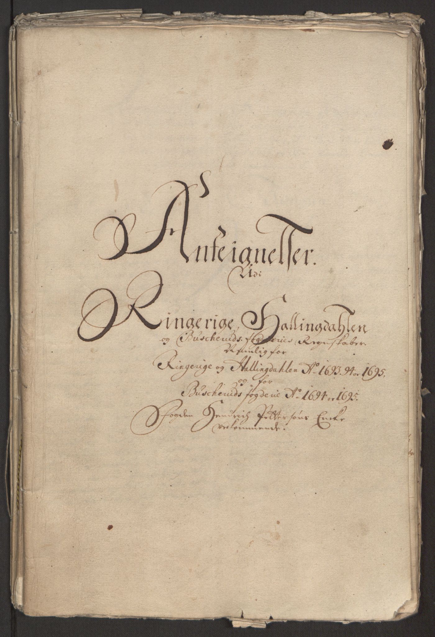 Rentekammeret inntil 1814, Reviderte regnskaper, Fogderegnskap, RA/EA-4092/R22/L1452: Fogderegnskap Ringerike, Hallingdal og Buskerud, 1695, p. 344