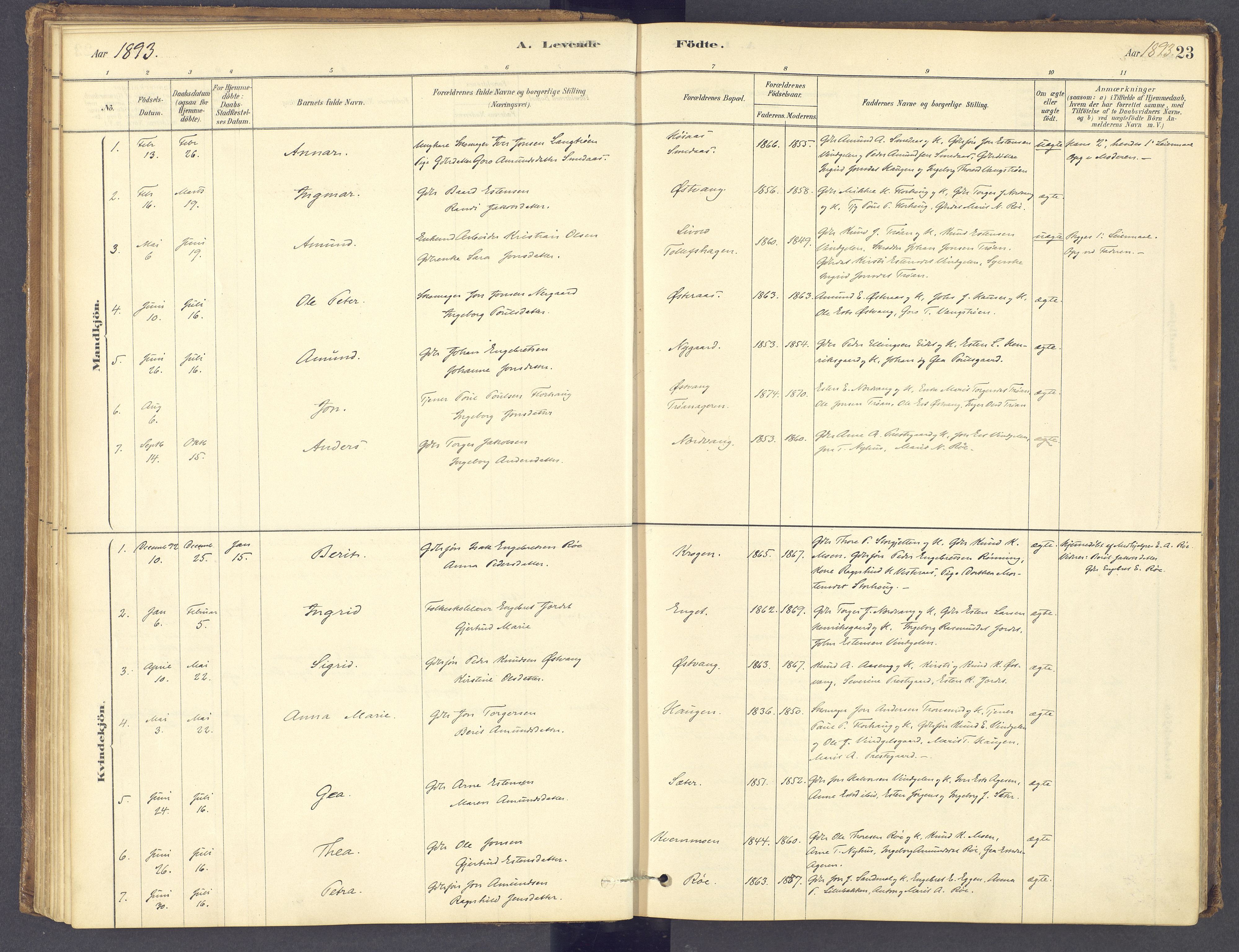 Tolga prestekontor, SAH/PREST-062/K/L0012: Parish register (official) no. 12, 1877-1925, p. 23