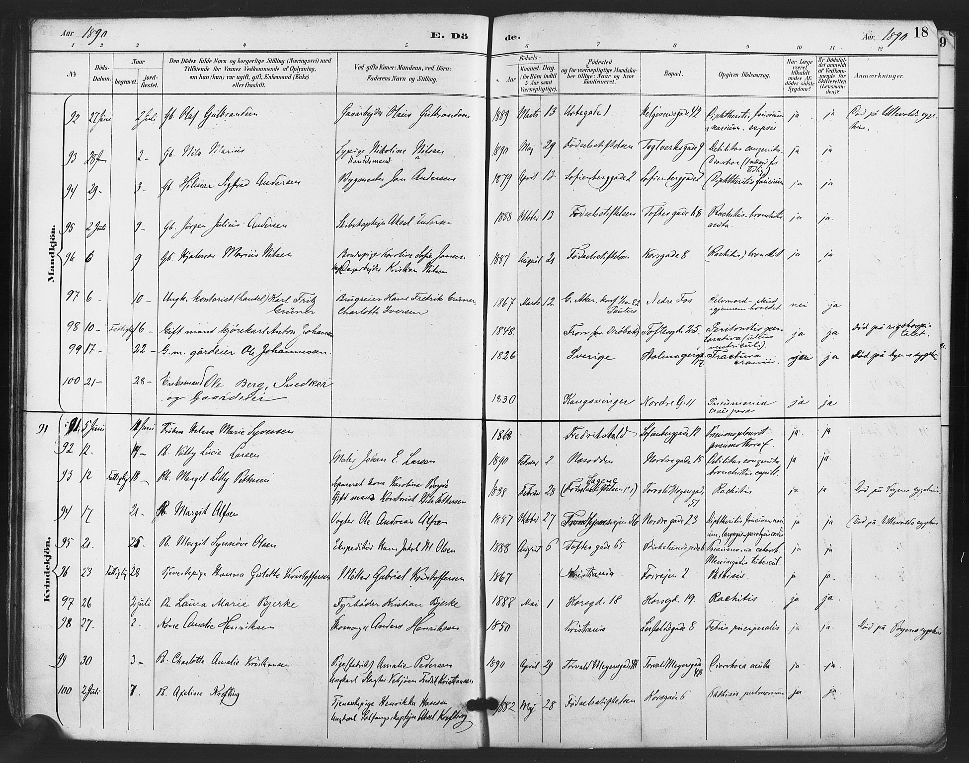 Paulus prestekontor Kirkebøker, AV/SAO-A-10871/F/Fa/L0011: Parish register (official) no. 11, 1889-1897, p. 18