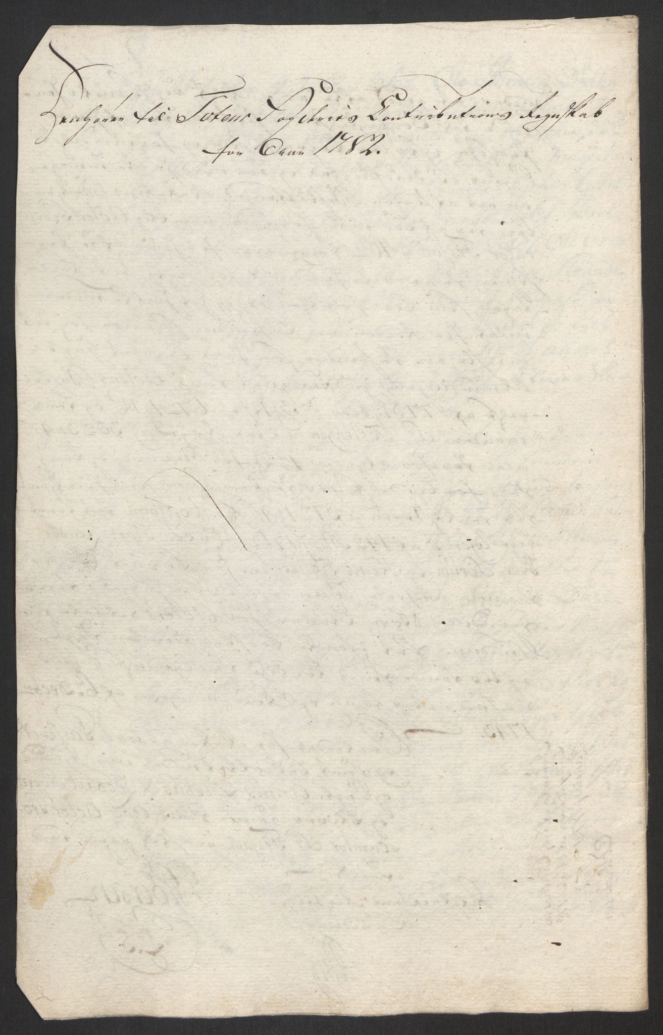 Rentekammeret inntil 1814, Reviderte regnskaper, Fogderegnskap, AV/RA-EA-4092/R19/L1369: Fogderegnskap Toten, Hadeland og Vardal, 1782, p. 206