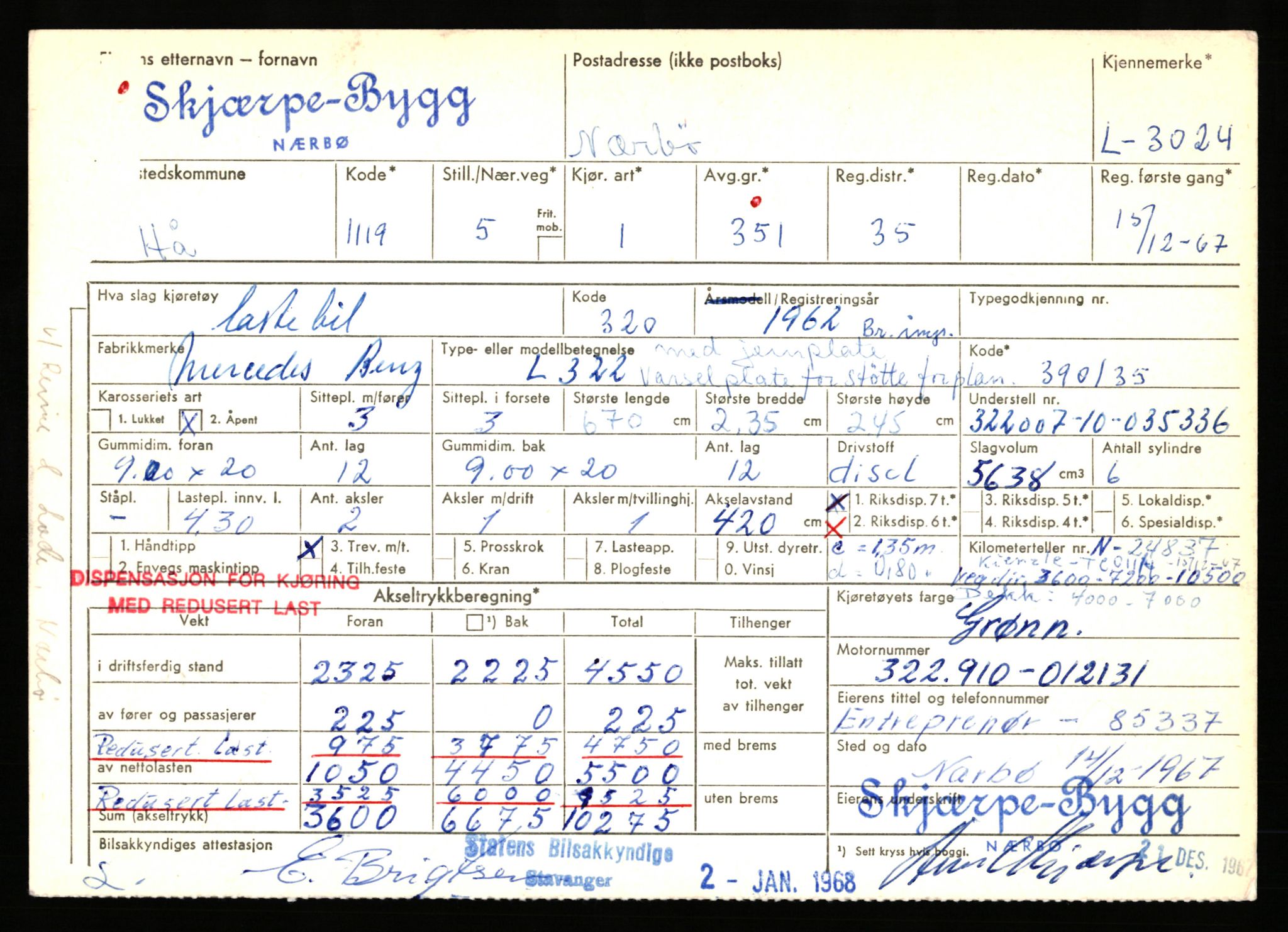 Stavanger trafikkstasjon, AV/SAST-A-101942/0/F/L0009: L-3000 - L-3349, 1930-1971, p. 149