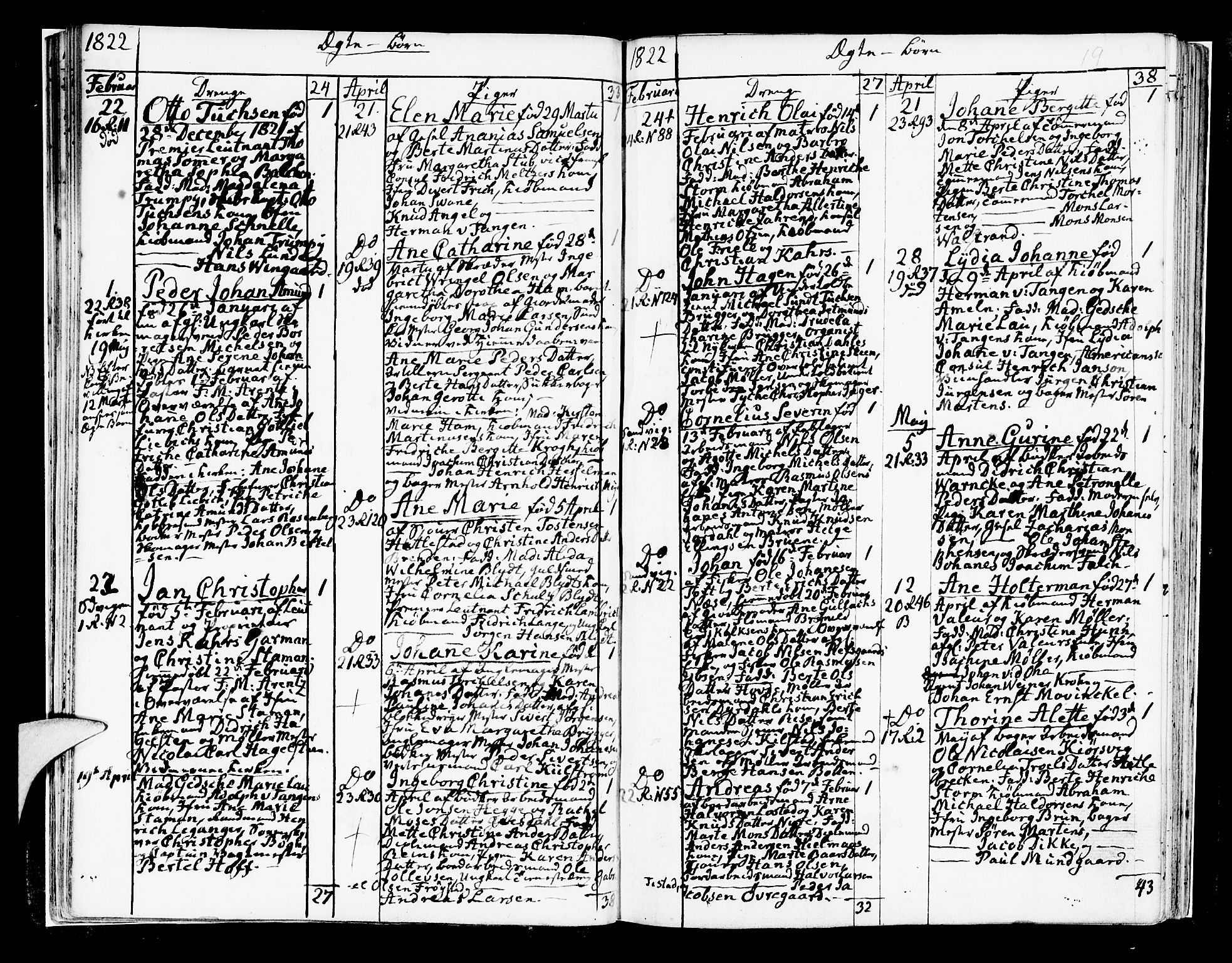 Korskirken sokneprestembete, SAB/A-76101/H/Hab: Parish register (copy) no. A 4, 1820-1832, p. 19