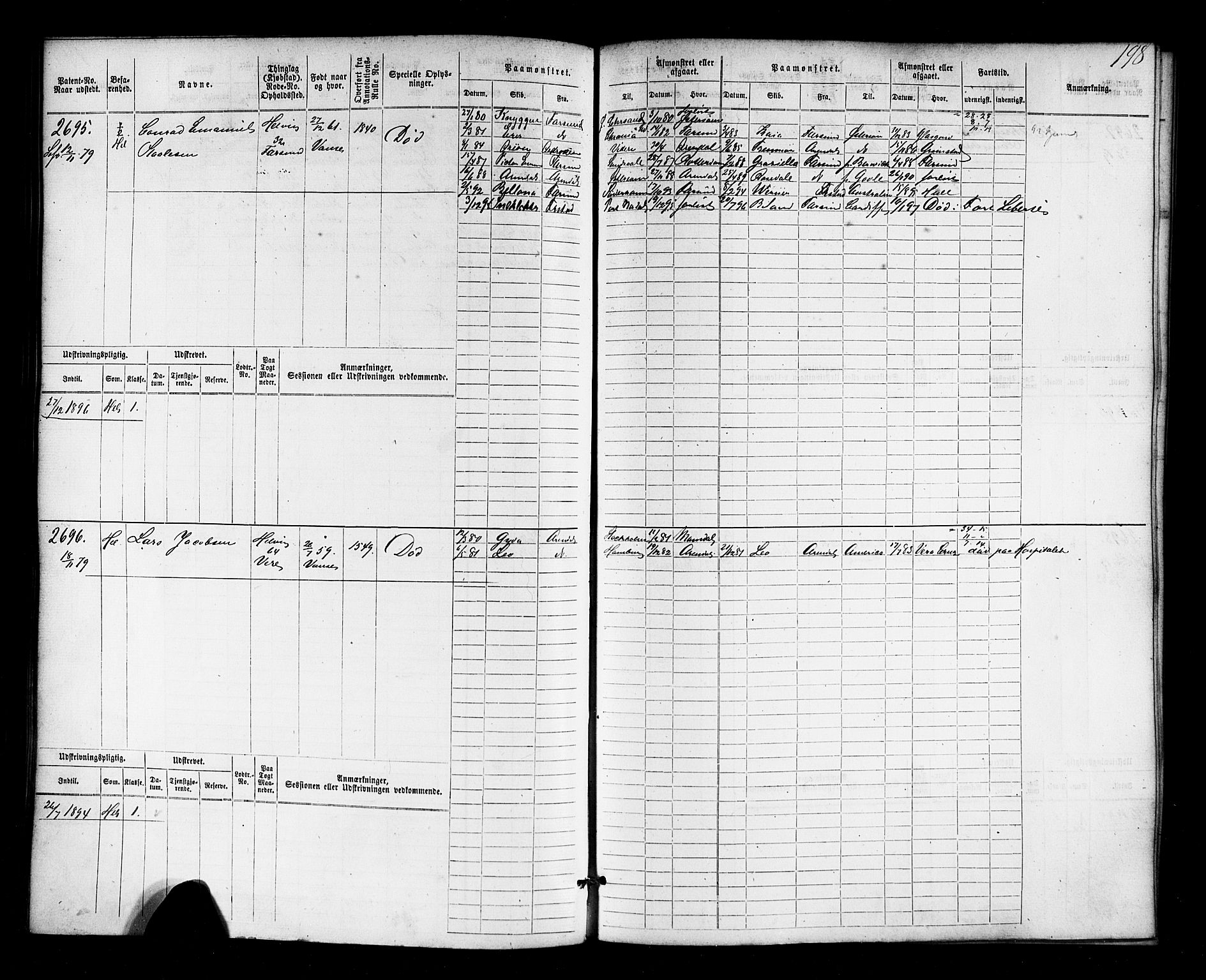 Farsund mønstringskrets, AV/SAK-2031-0017/F/Fb/L0018: Hovedrulle nr 2301-3066, Z-10, 1875-1914, p. 203