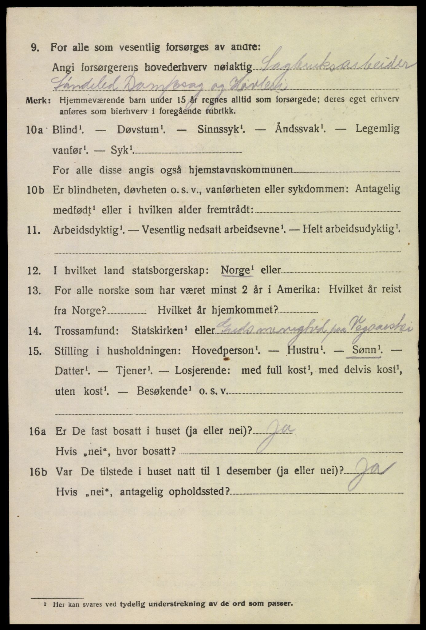 SAK, 1920 census for Søndeled, 1920, p. 5290