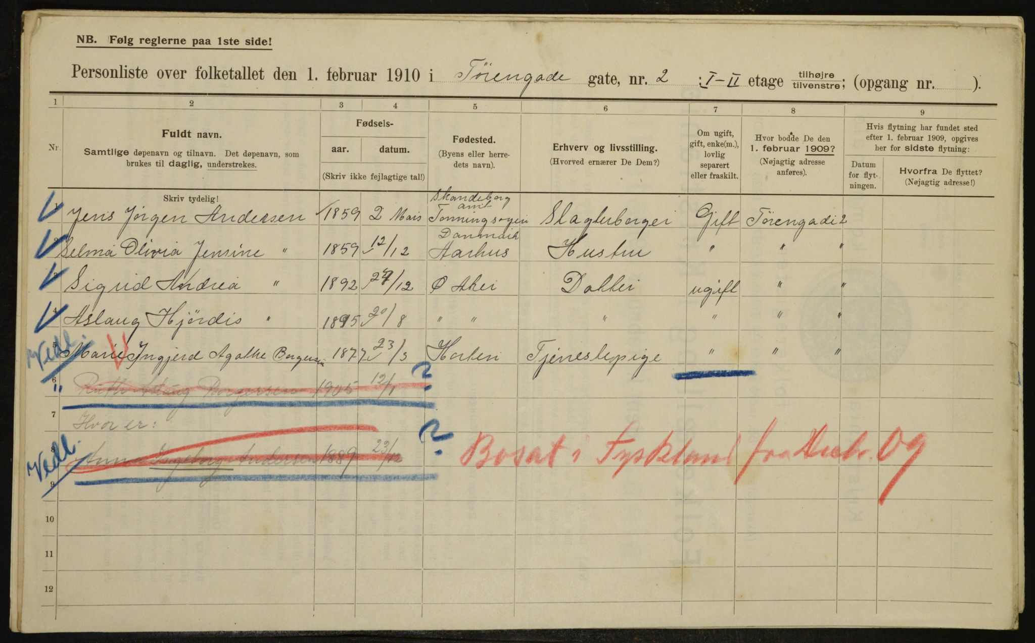 OBA, Municipal Census 1910 for Kristiania, 1910, p. 111512