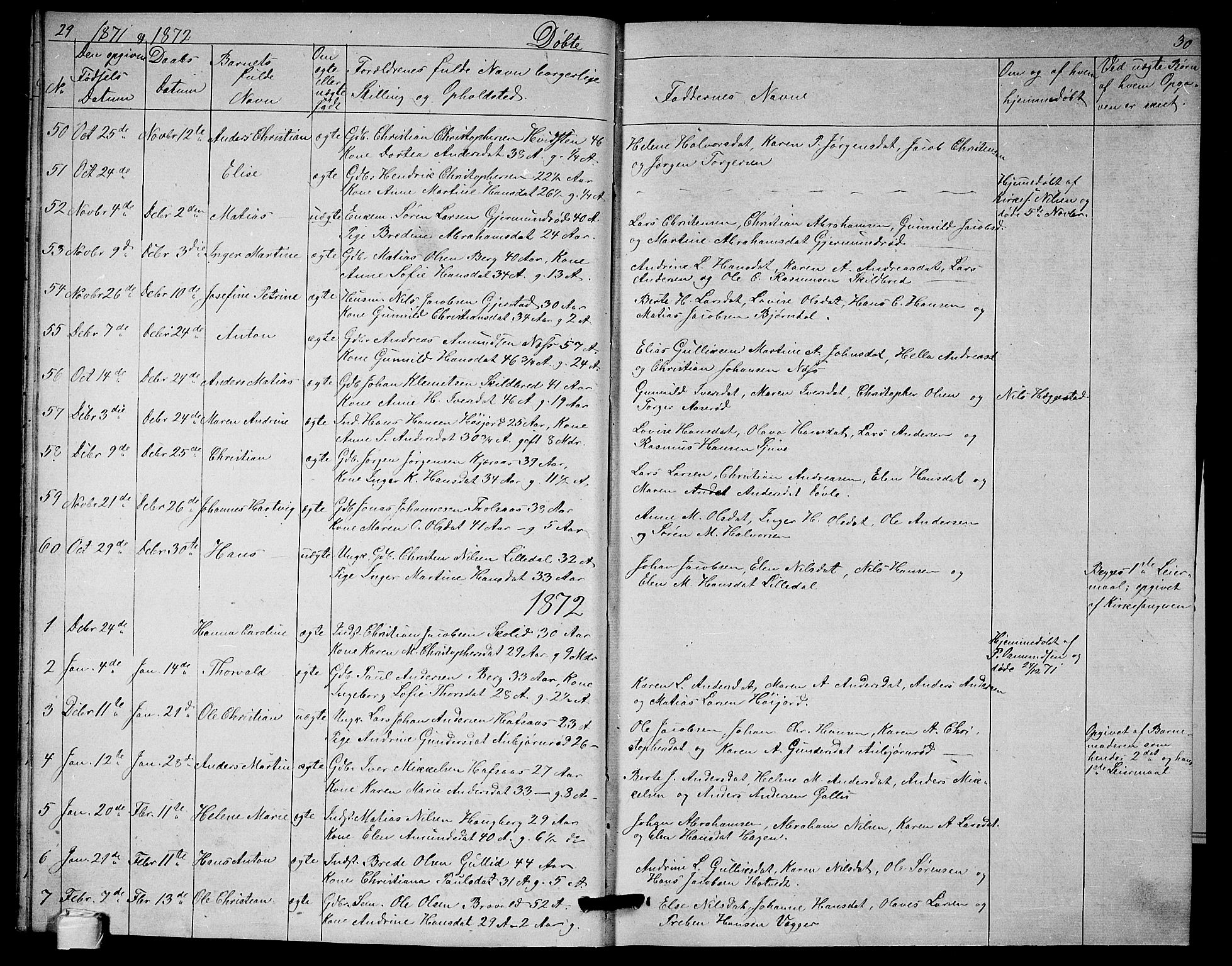 Andebu kirkebøker, SAKO/A-336/G/Ga/L0004: Parish register (copy) no. I 4, 1868-1882, p. 29-30