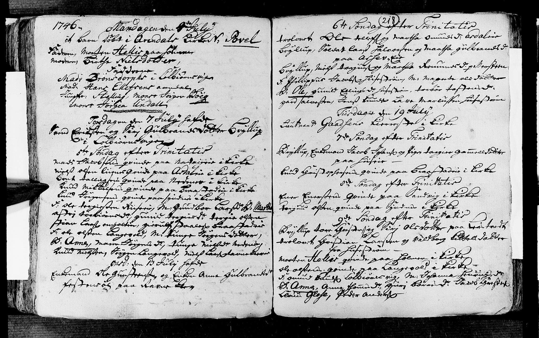 Øyestad sokneprestkontor, AV/SAK-1111-0049/F/Fa/L0004: Parish register (official) no. A 4, 1730-1750, p. 218