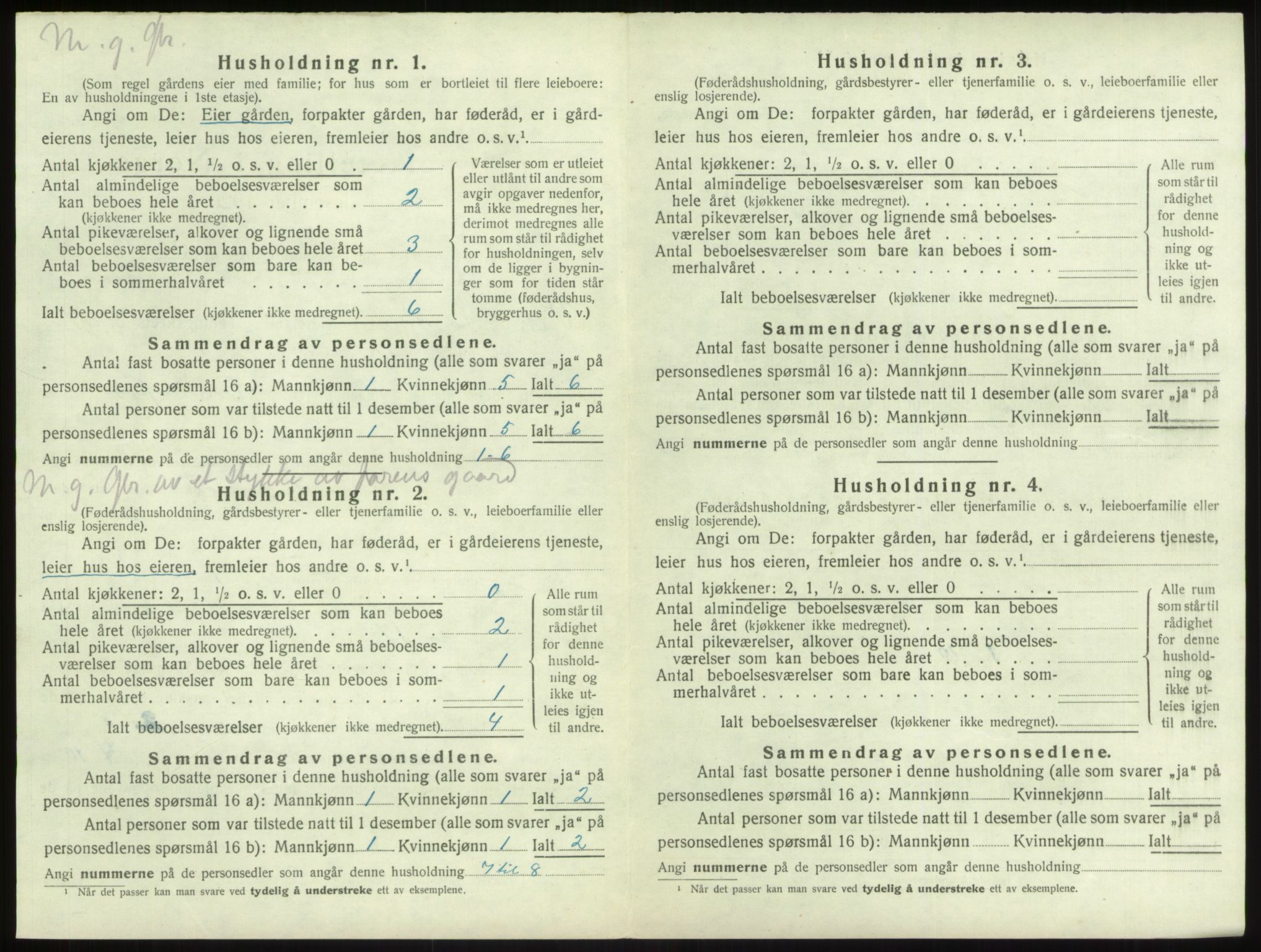 SAB, 1920 census for Vik, 1920, p. 1178