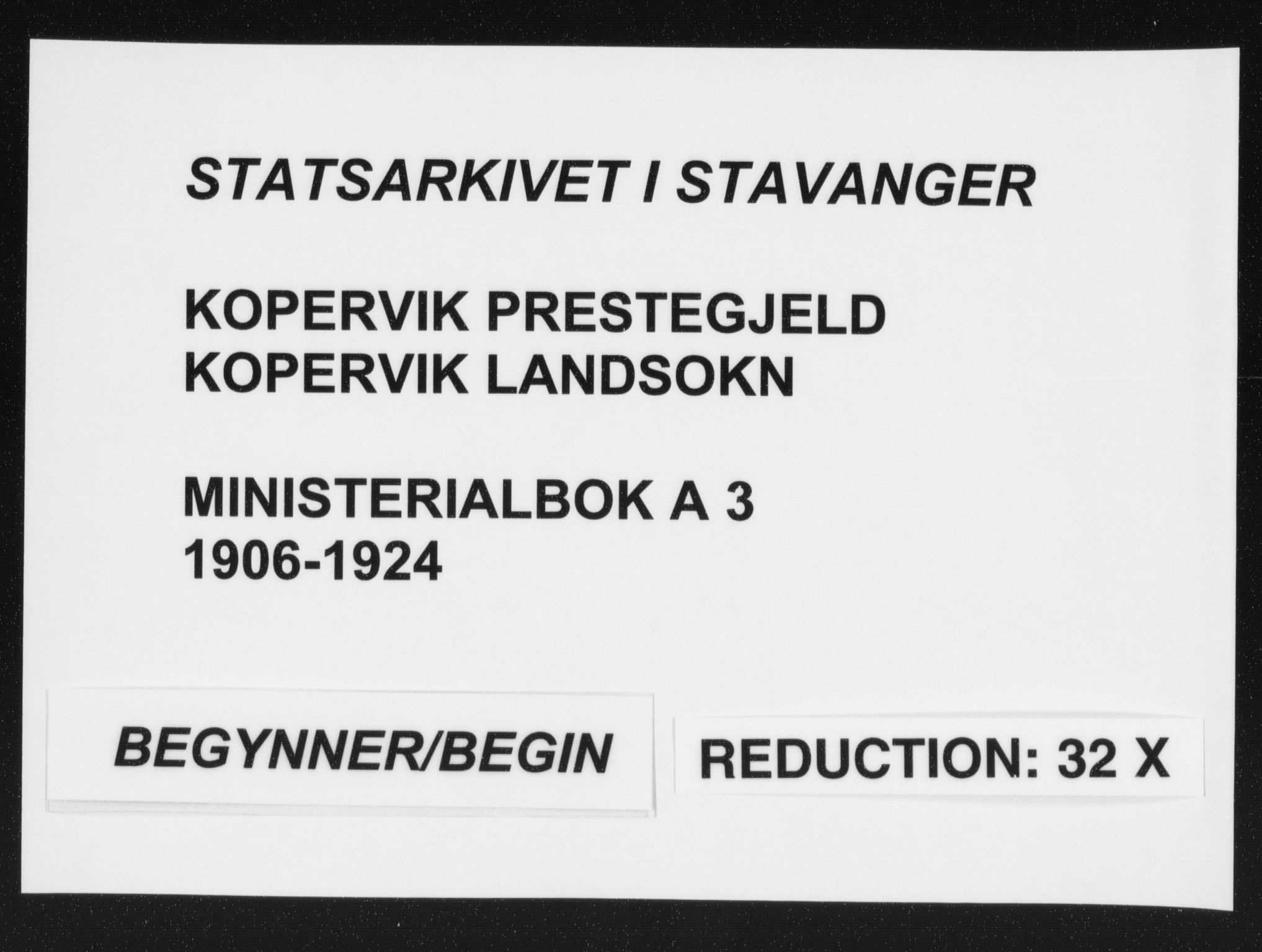 Kopervik sokneprestkontor, SAST/A-101850/H/Ha/Haa/L0003: Parish register (official) no. A 3, 1906-1924
