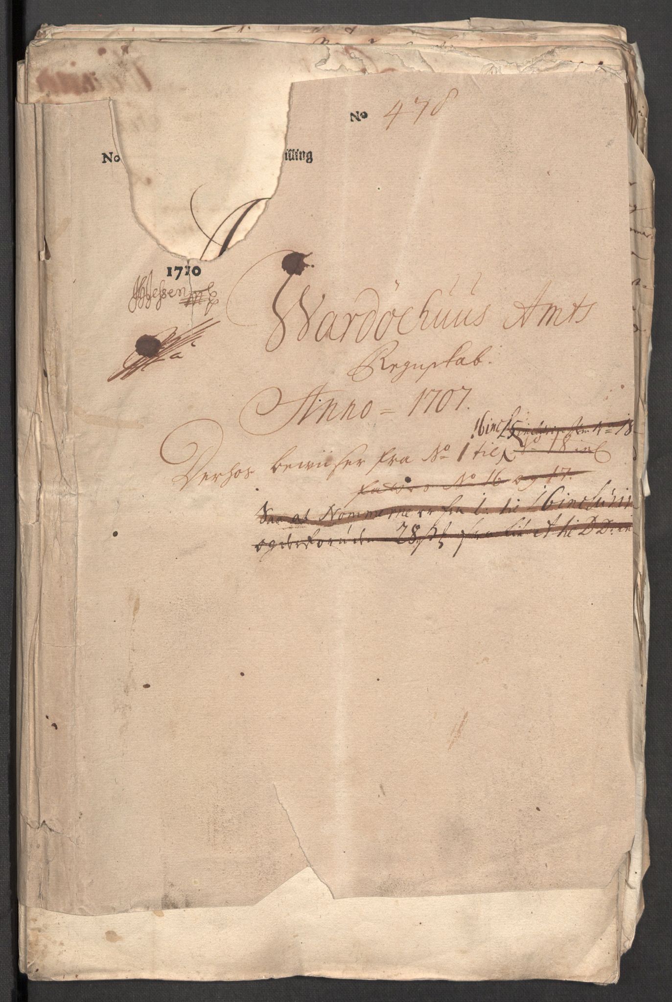 Rentekammeret inntil 1814, Reviderte regnskaper, Fogderegnskap, RA/EA-4092/R69/L4854: Fogderegnskap Finnmark/Vardøhus, 1707-1708, p. 3