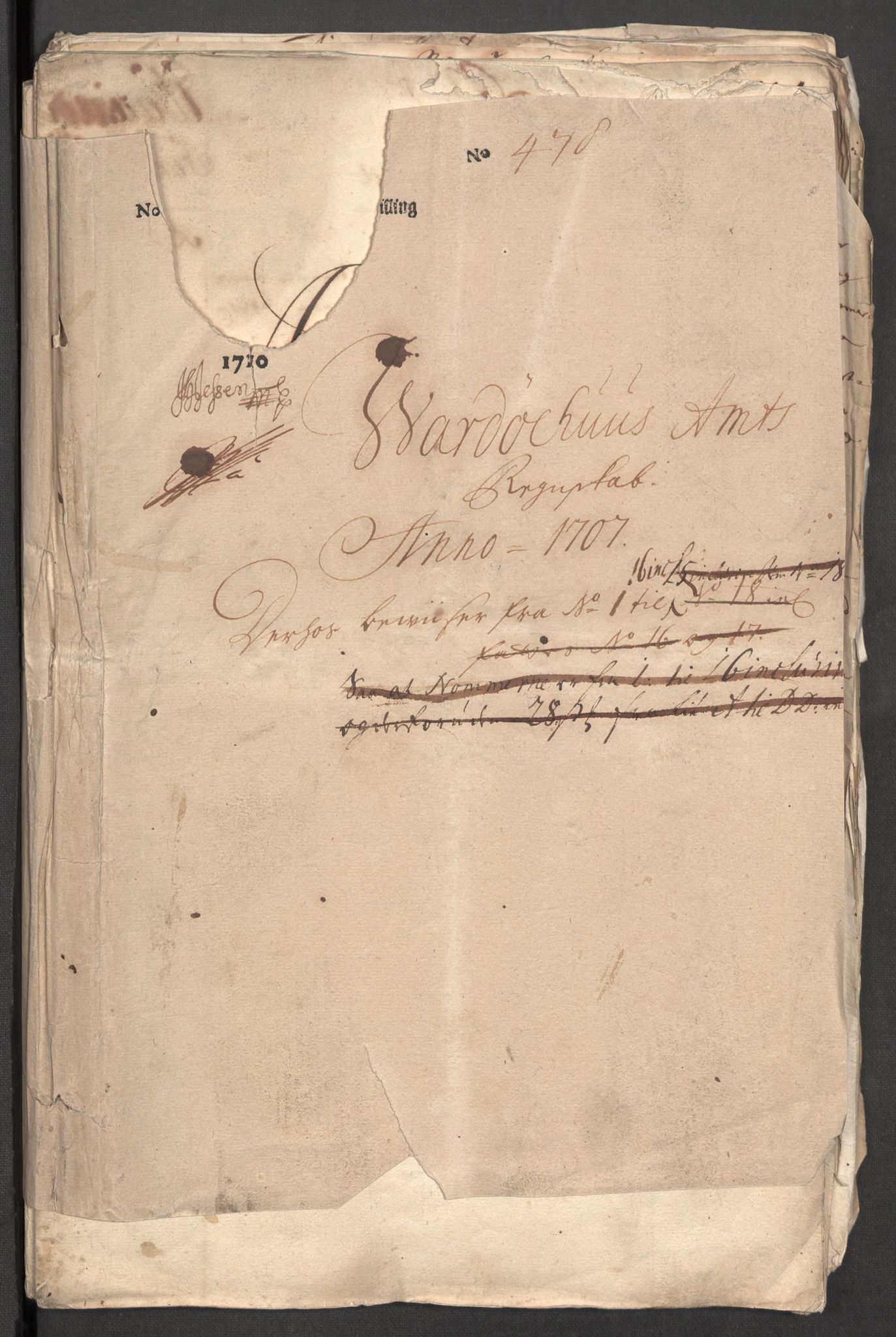 Rentekammeret inntil 1814, Reviderte regnskaper, Fogderegnskap, AV/RA-EA-4092/R69/L4854: Fogderegnskap Finnmark/Vardøhus, 1707-1708, p. 3