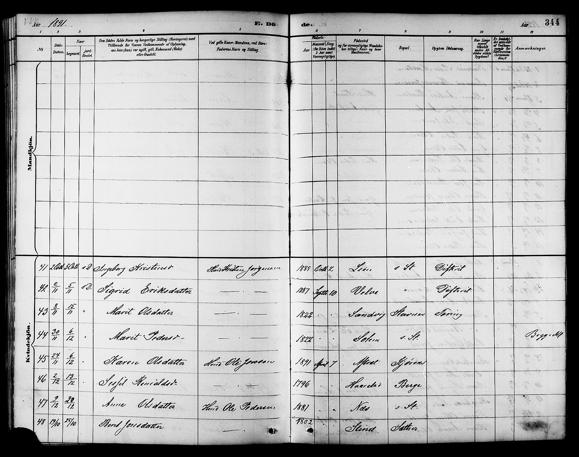 Ministerialprotokoller, klokkerbøker og fødselsregistre - Sør-Trøndelag, SAT/A-1456/695/L1157: Parish register (copy) no. 695C08, 1889-1913, p. 344