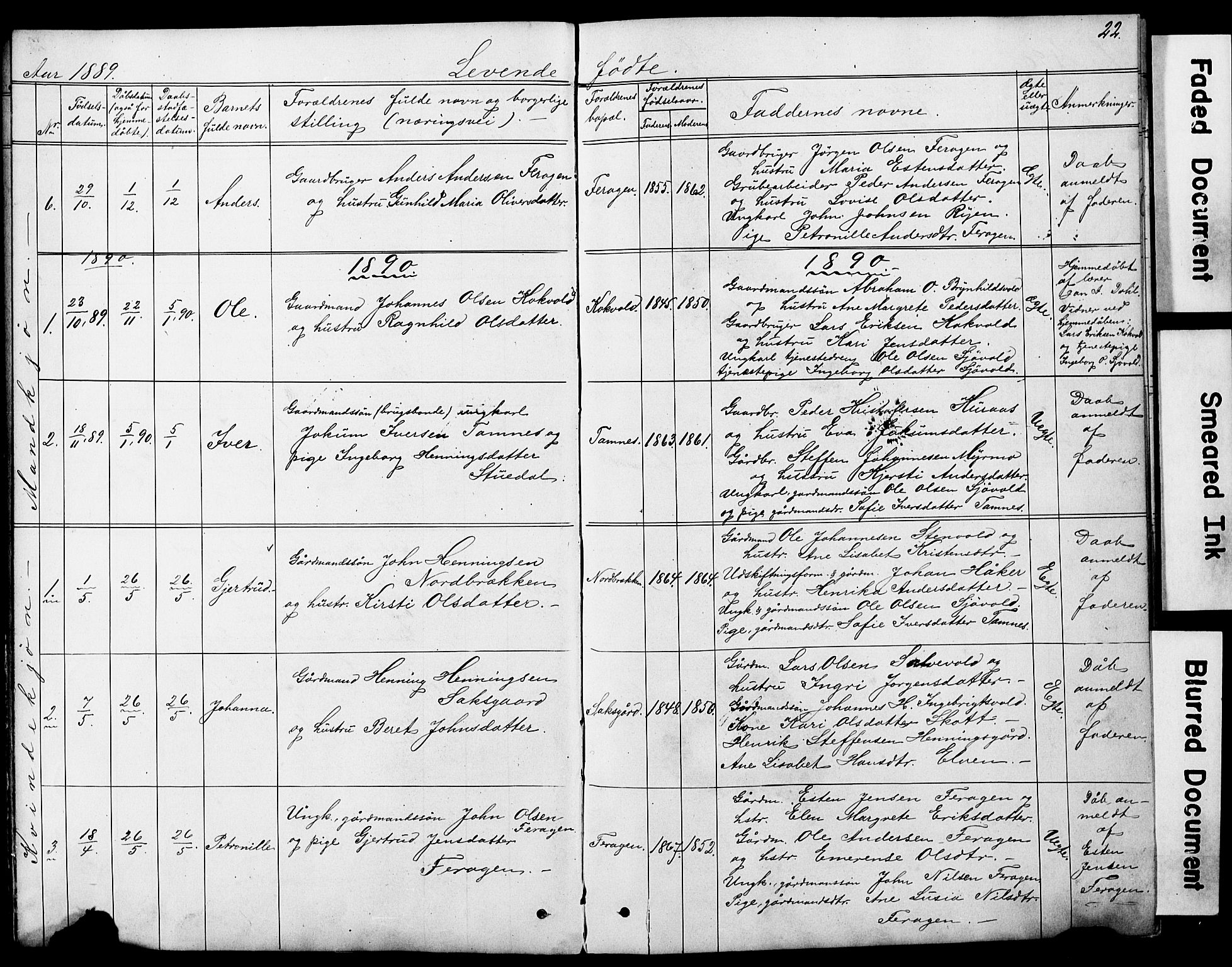 Ministerialprotokoller, klokkerbøker og fødselsregistre - Sør-Trøndelag, SAT/A-1456/683/L0949: Parish register (copy) no. 683C01, 1880-1896, p. 22
