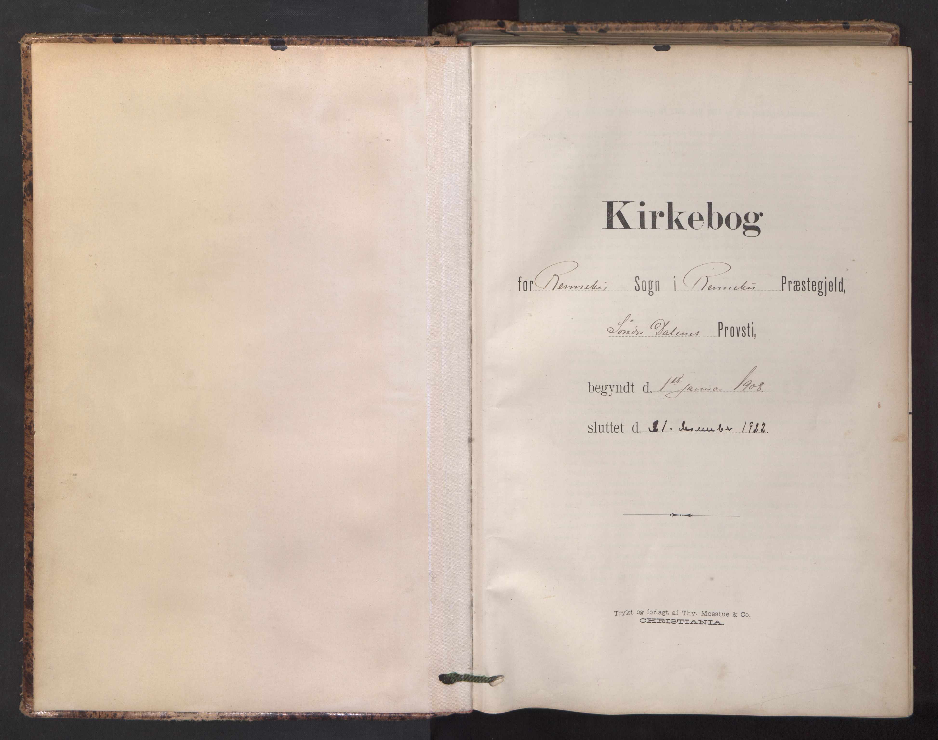 Ministerialprotokoller, klokkerbøker og fødselsregistre - Sør-Trøndelag, SAT/A-1456/674/L0873: Parish register (official) no. 674A05, 1908-1923