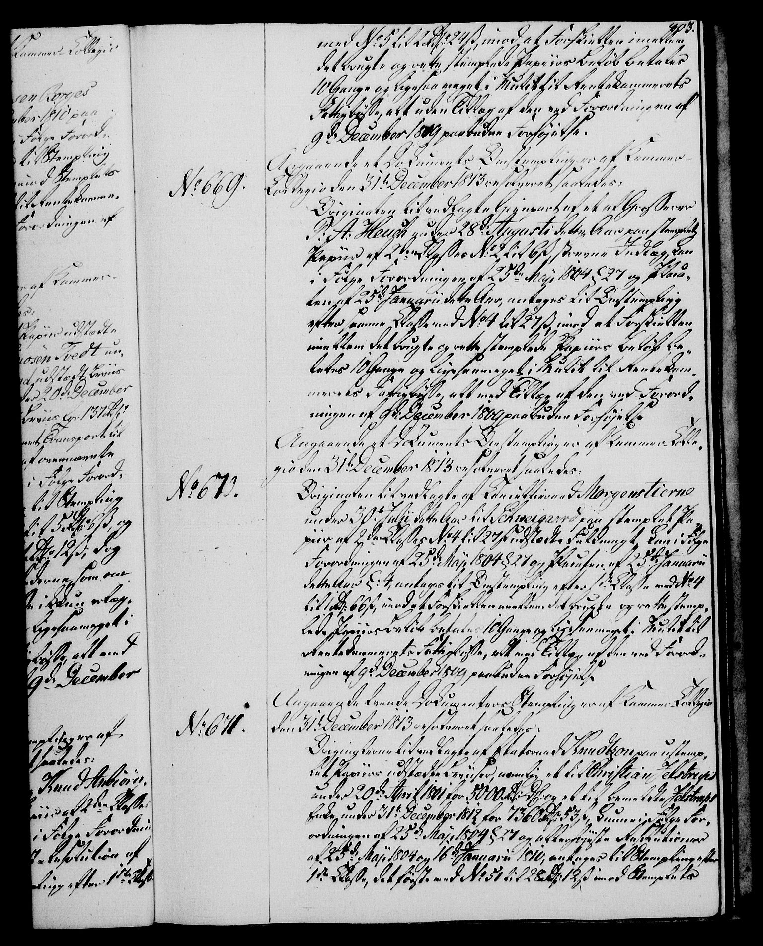 Rentekammeret, Kammerkanselliet, RA/EA-3111/G/Gg/Gga/L0020: Norsk ekspedisjonsprotokoll med register (merket RK 53.20), 1811-1814, p. 403