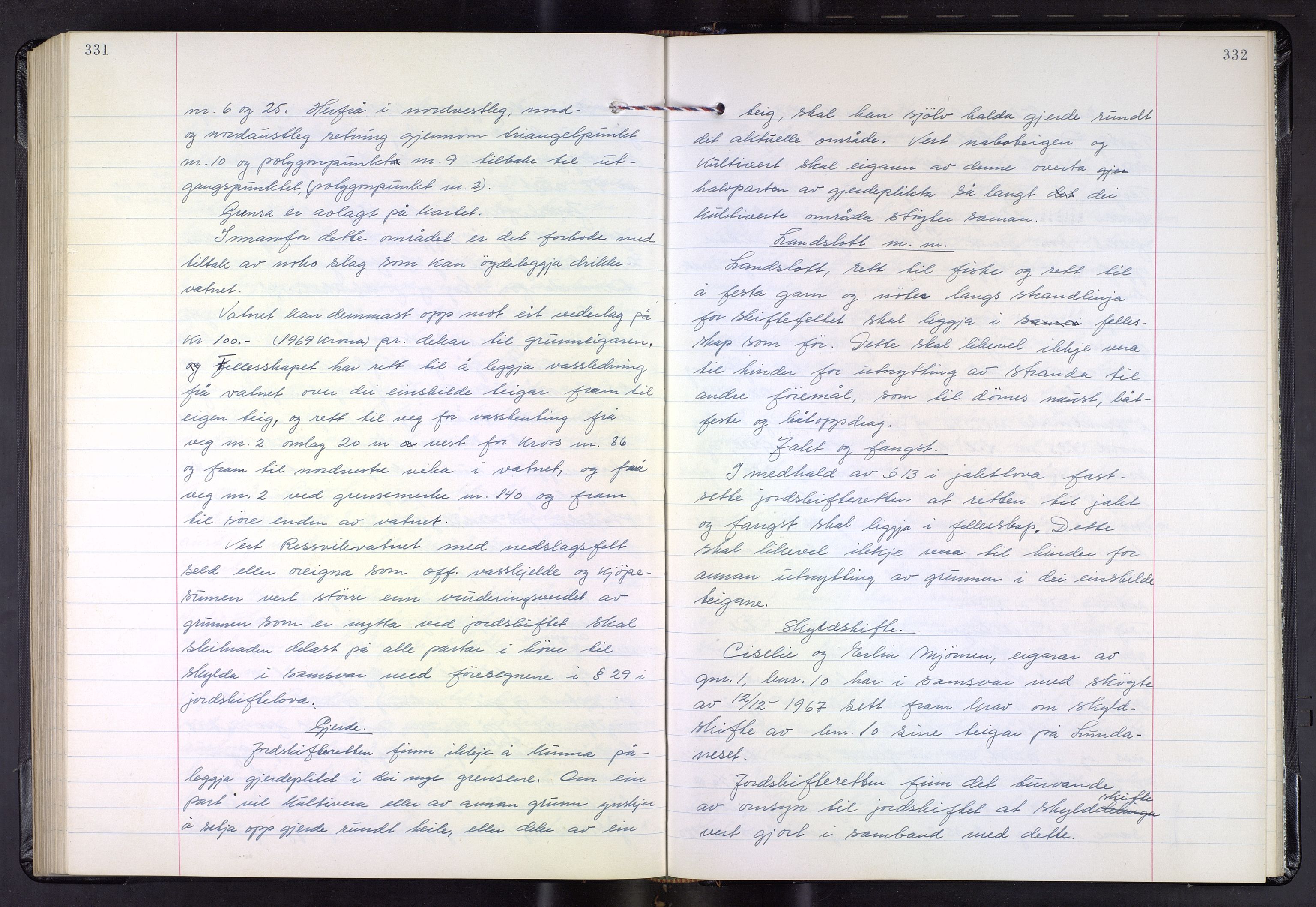 Hordaland jordskiftedøme - III Midhordland jordskiftedistrikt, AV/SAB-A-7001/A/Aa/L0037: Forhandlingsprotokoll, 1965-1970, p. 331-332