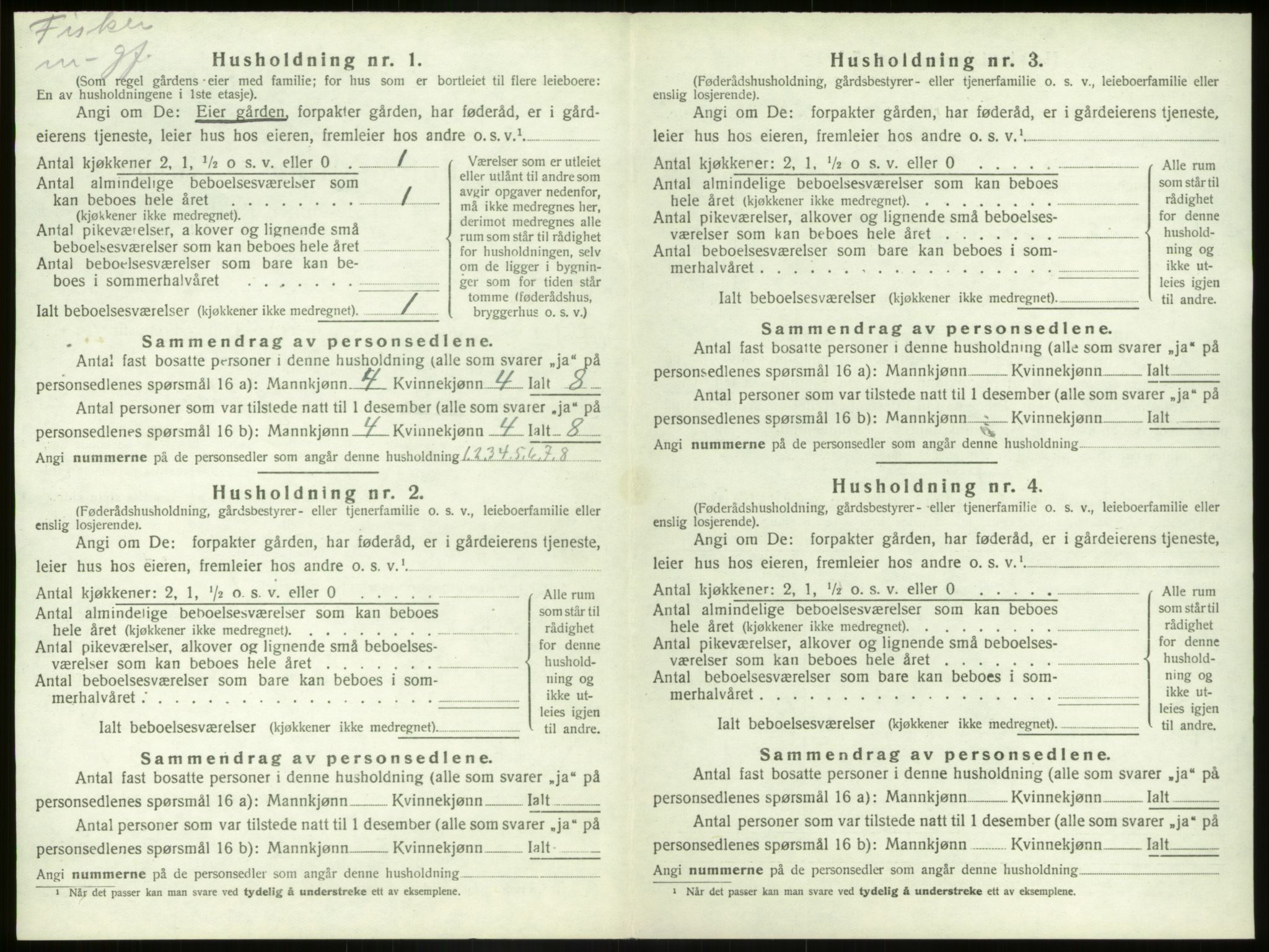 SAB, 1920 census for Kinn, 1920, p. 694