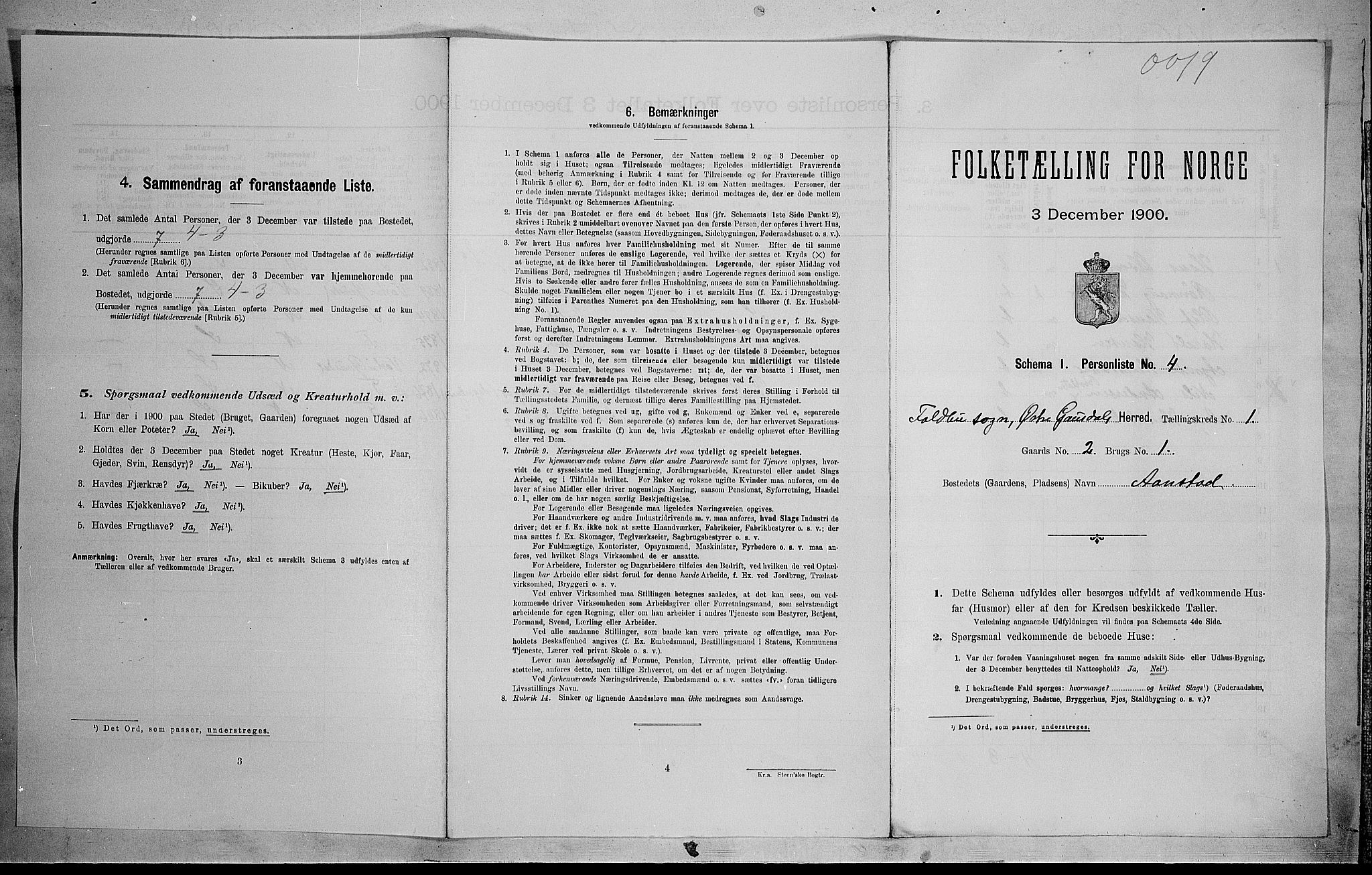 SAH, 1900 census for Østre Gausdal, 1900, p. 92