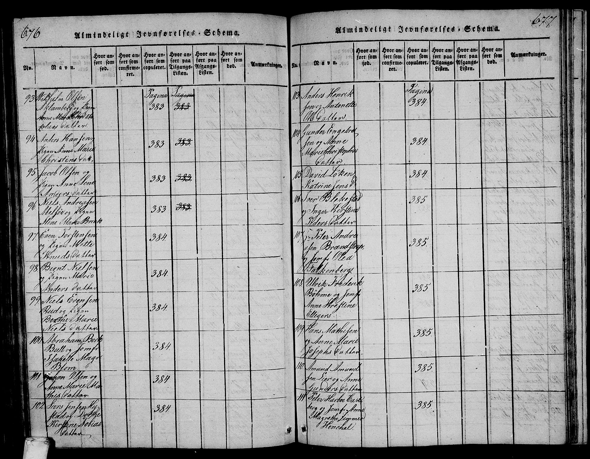 Larvik kirkebøker, AV/SAKO-A-352/F/Fa/L0001: Parish register (official) no. I 1, 1814-1825, p. 676-677