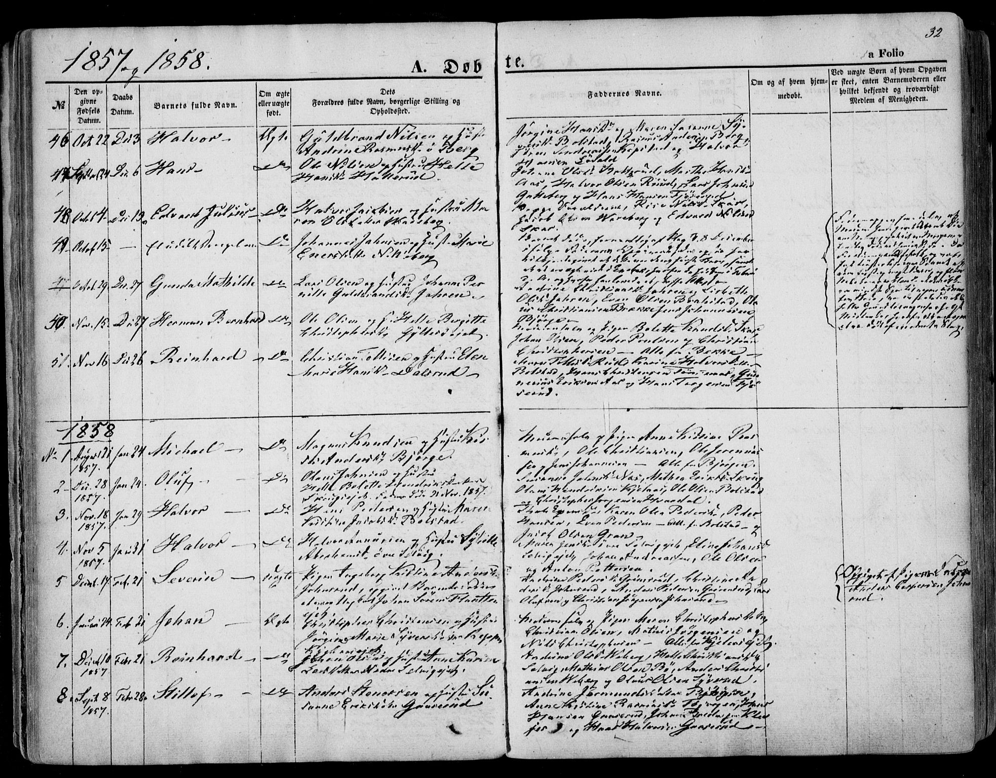 Sande Kirkebøker, SAKO/A-53/F/Fa/L0004: Parish register (official) no. 4, 1847-1864, p. 32